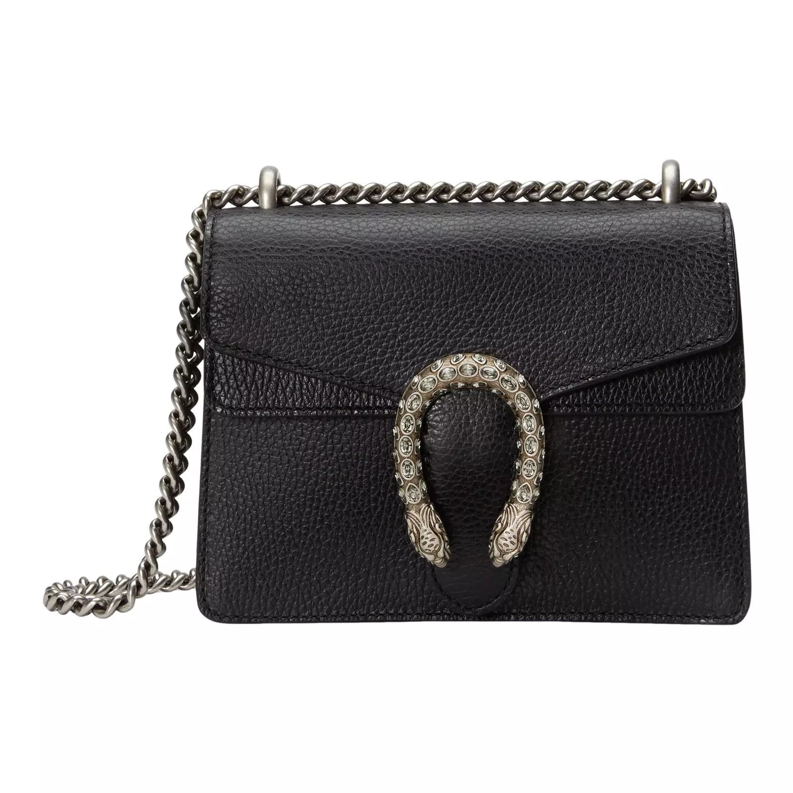 GUCCI Dionysus Mini Black Leather Shoulder Bag New Auth