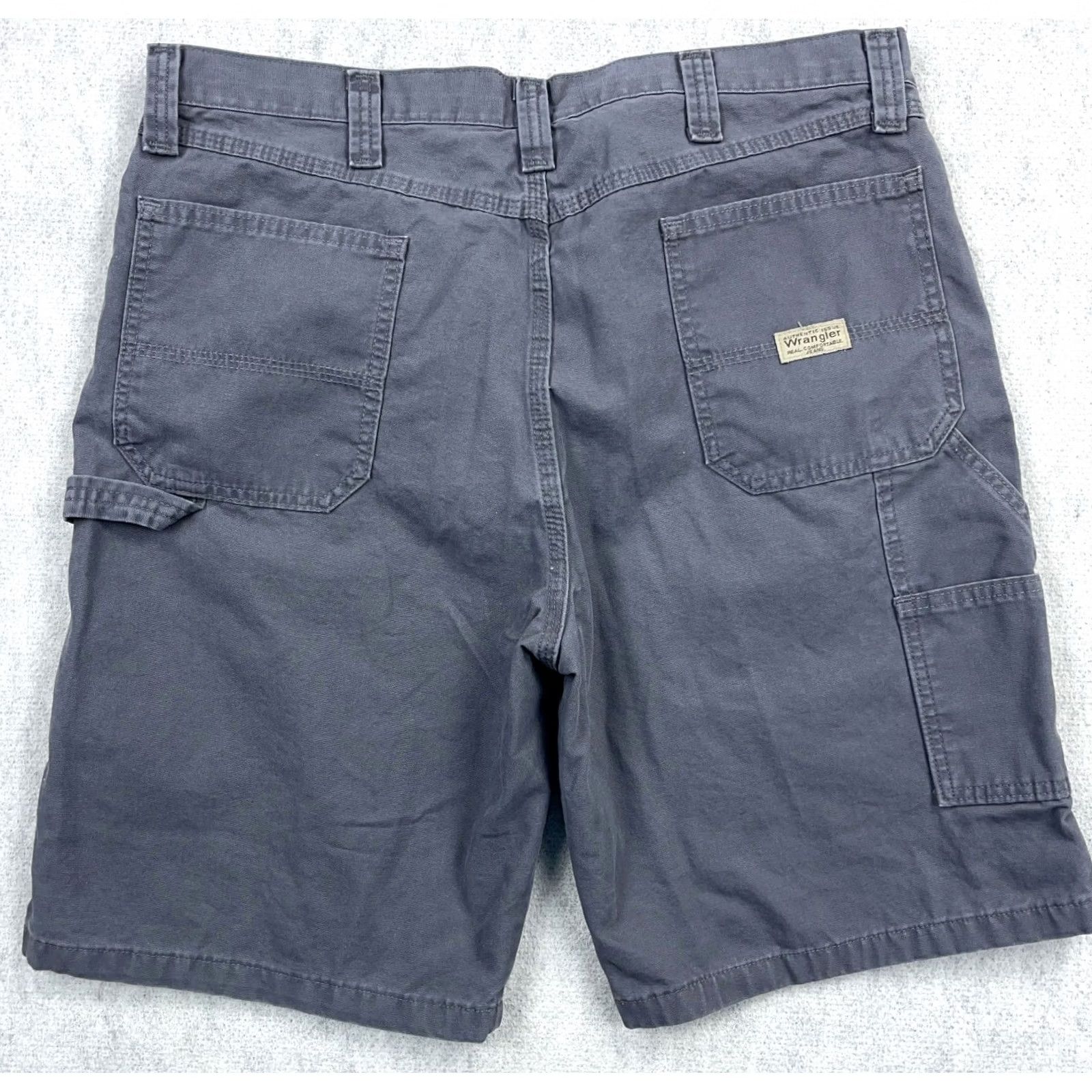 Wrangler VINTAGE Wrangler Shorts Men 38 Carpenter Baggy Gray Canvas Work Wear Skate Bermuda Casual 90s Hip Hop Grunge Rockabilly Classic Mens Size US 38 / EU 54 - 2 Thumbnail