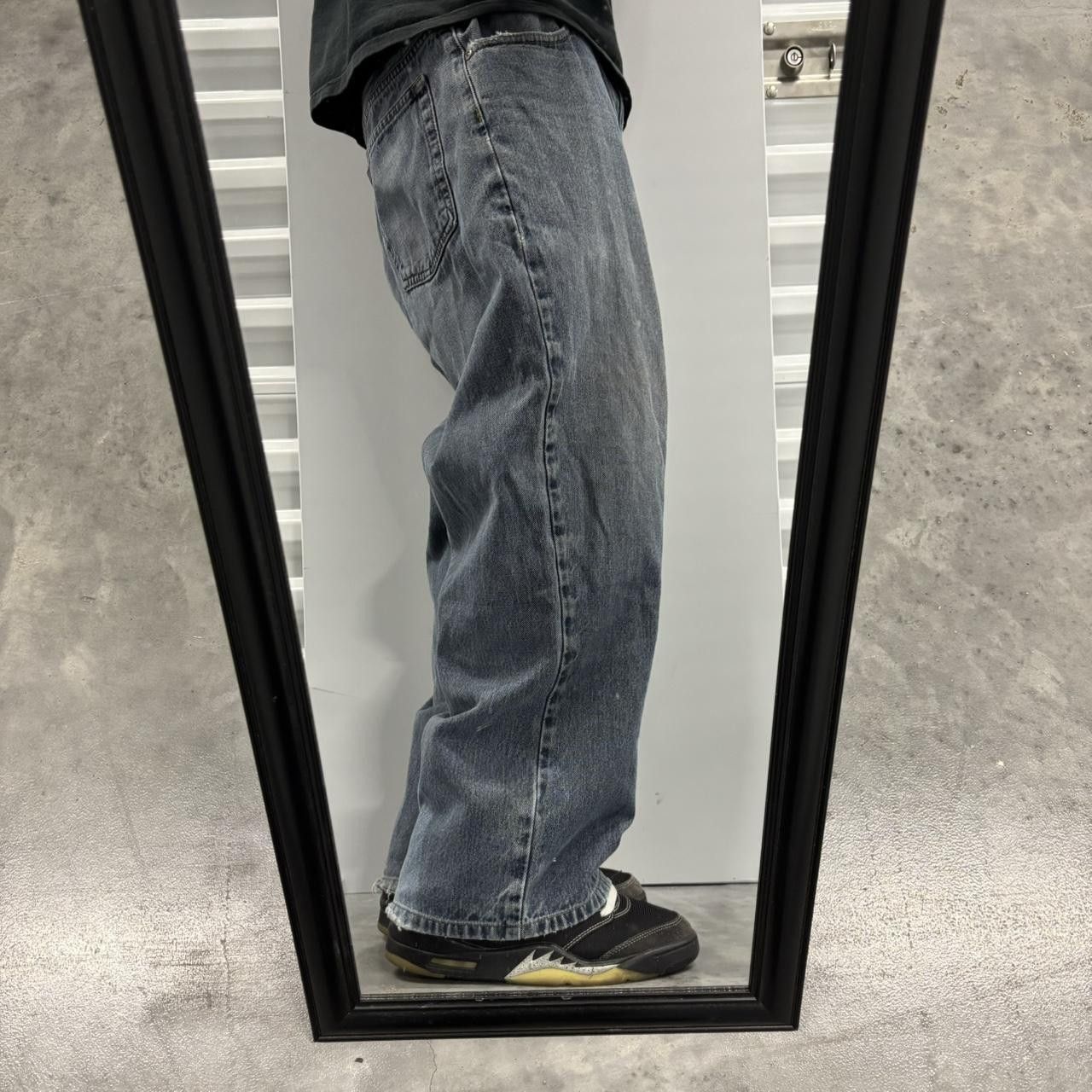 Japanese Brand × Vintage Crazy Vintage Y2K/2000s Baggy Grunge Dark Wash Skater Denim Jeans! Size US 40 / EU 56 - 2 Thumbnail