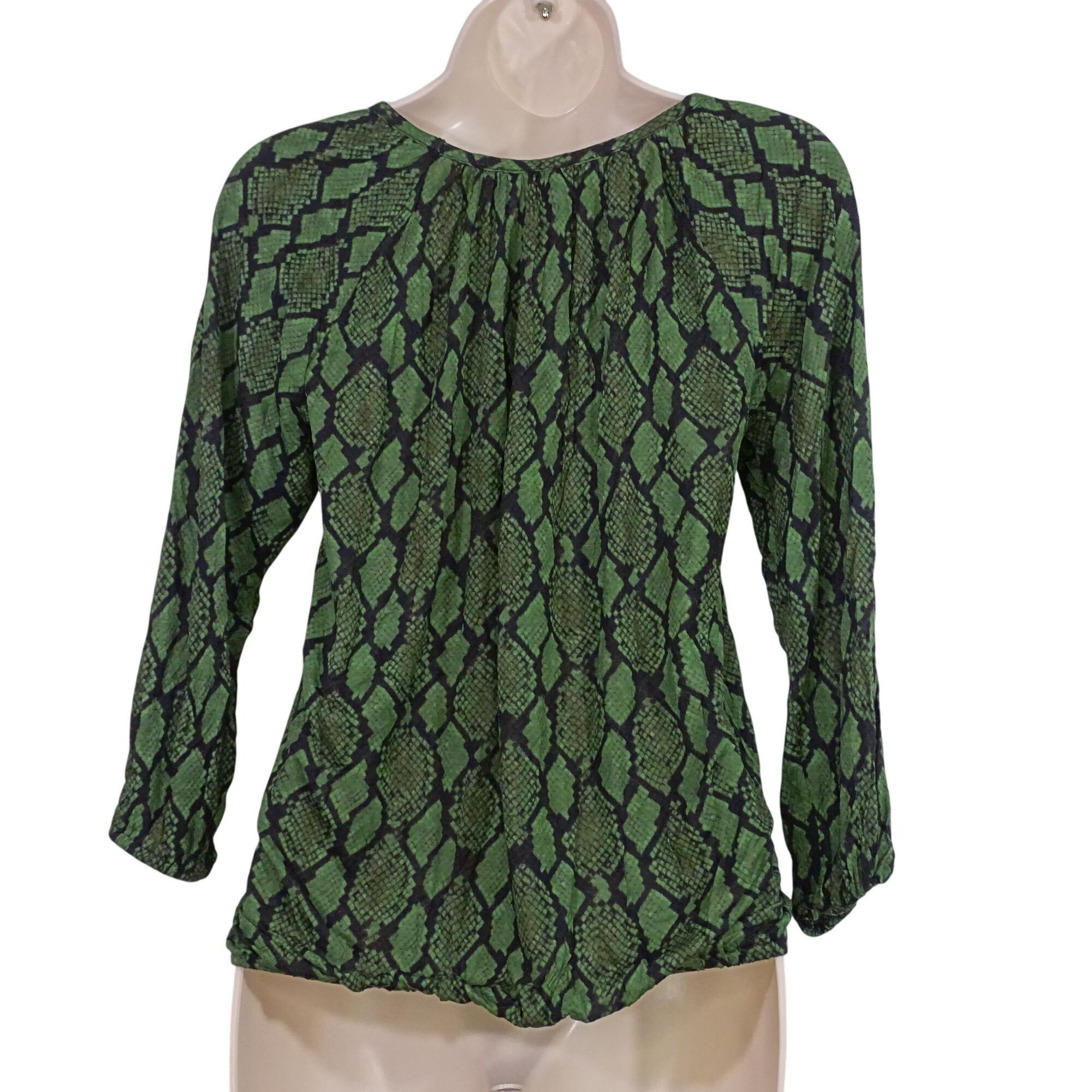 Michael Kors Michael Michael Kors Green Snake Print Knit Top Women Size P Size XXS / US 00 / IT 34 - 5 Thumbnail