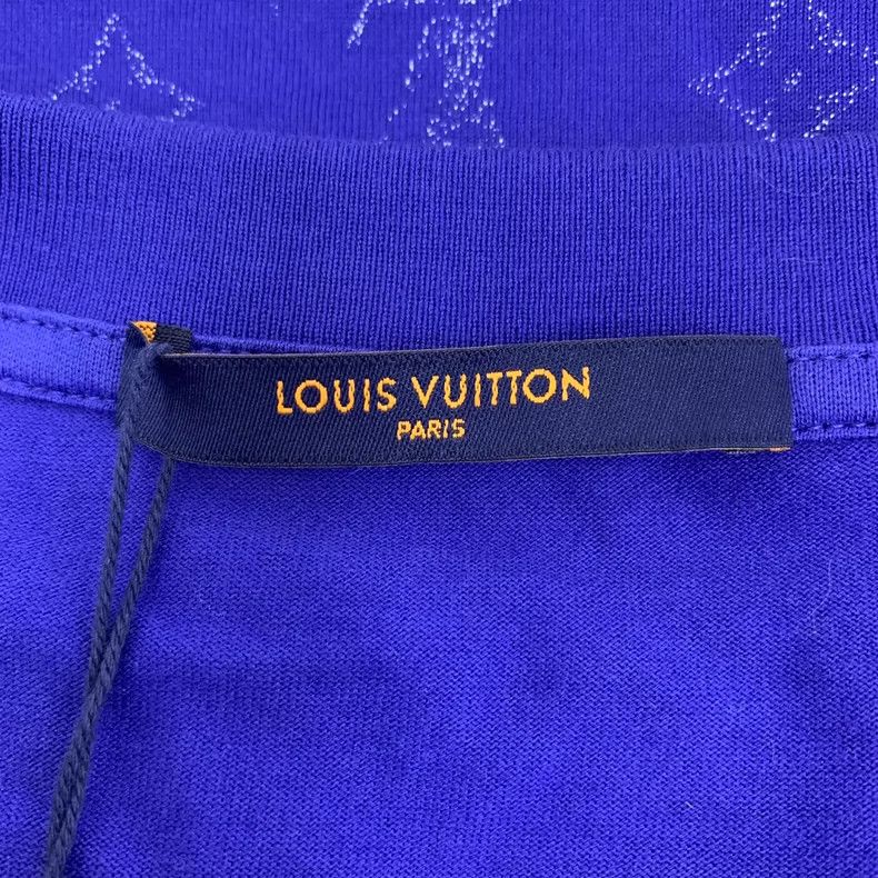 Louis Vuitton Louis Vuitton 22 blue logo print cotton crewneck T-shirt Size US XXL / EU 58 / 5 - 5 Thumbnail
