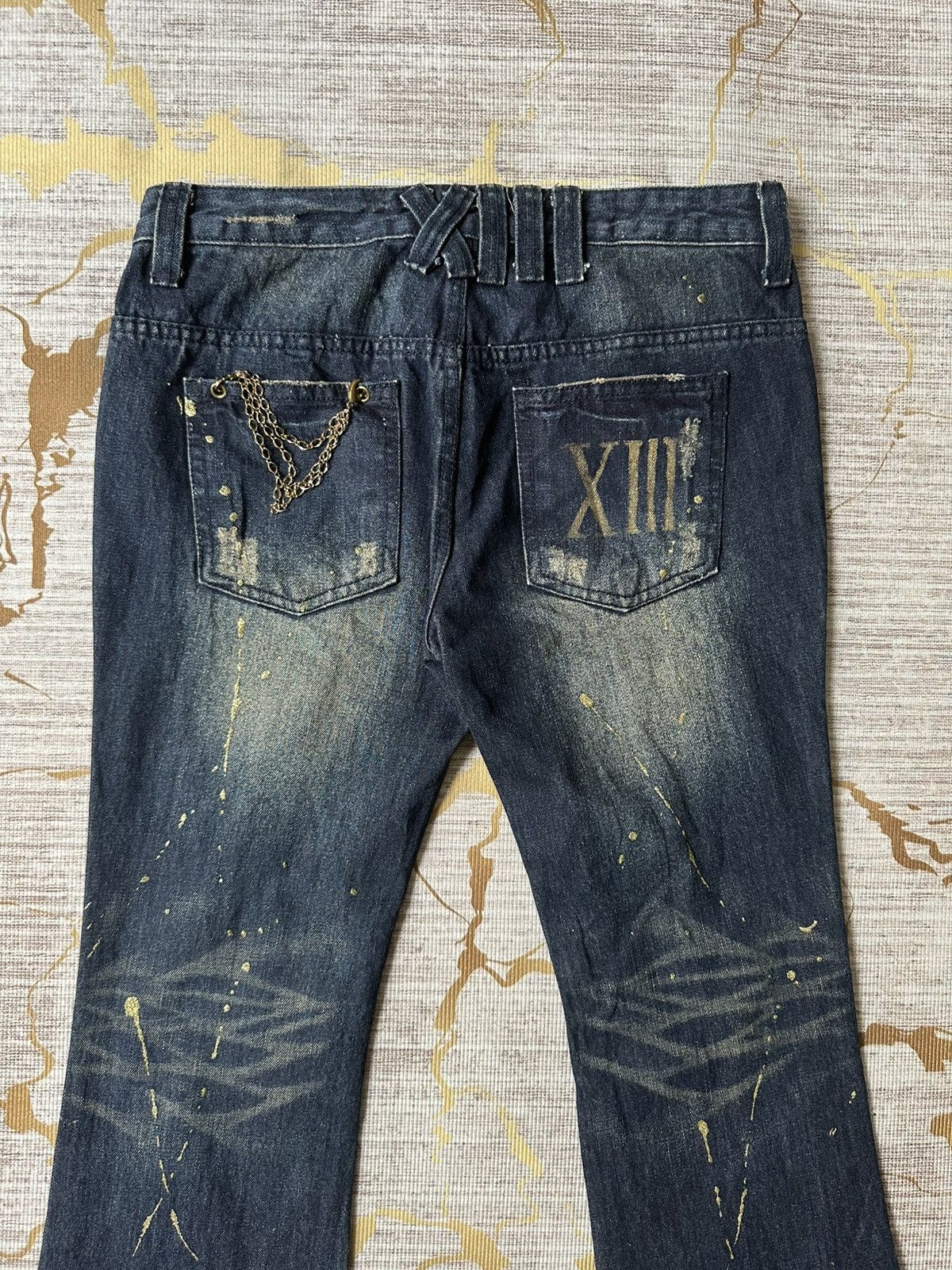 Japanese Brand FLARE Thirteen Japan Claw Marks Lowrise Design Denim Size US 29 - 13 Thumbnail