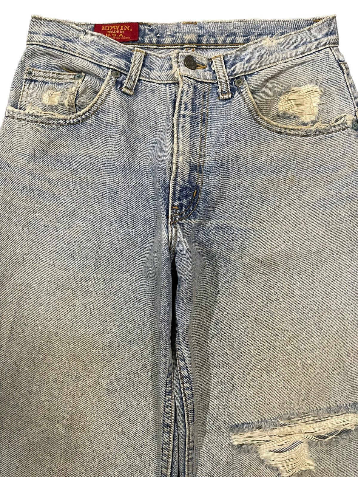 Edwin Vintage 90s Edwin Made in Usa Distressed Style Jeans Size US 28 / EU 44 - 3 Thumbnail