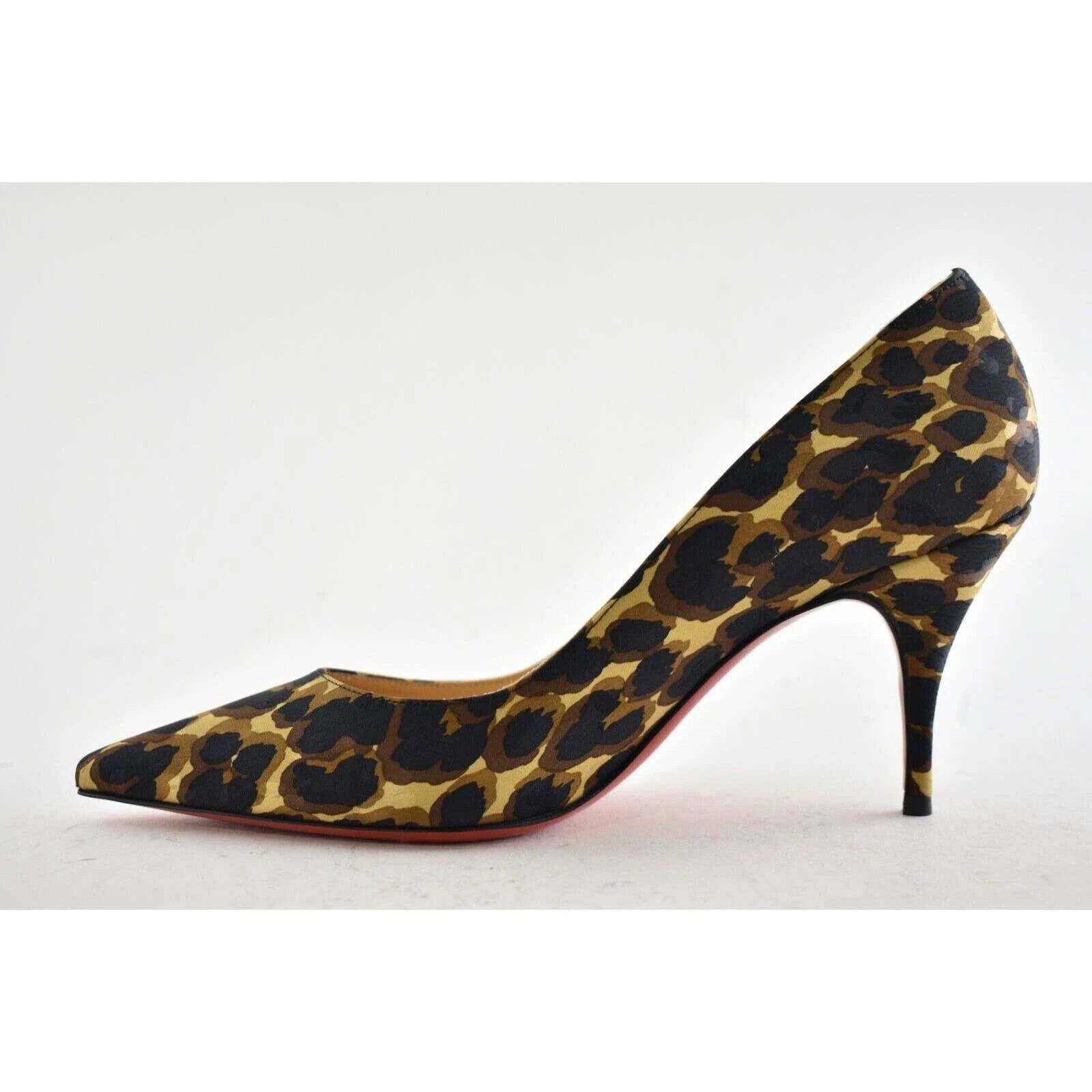 Christian Louboutin Christian Louboutin Clare 80 Soie Leopard Brown Black Silk Size US 6 / IT 36 - 5 Thumbnail