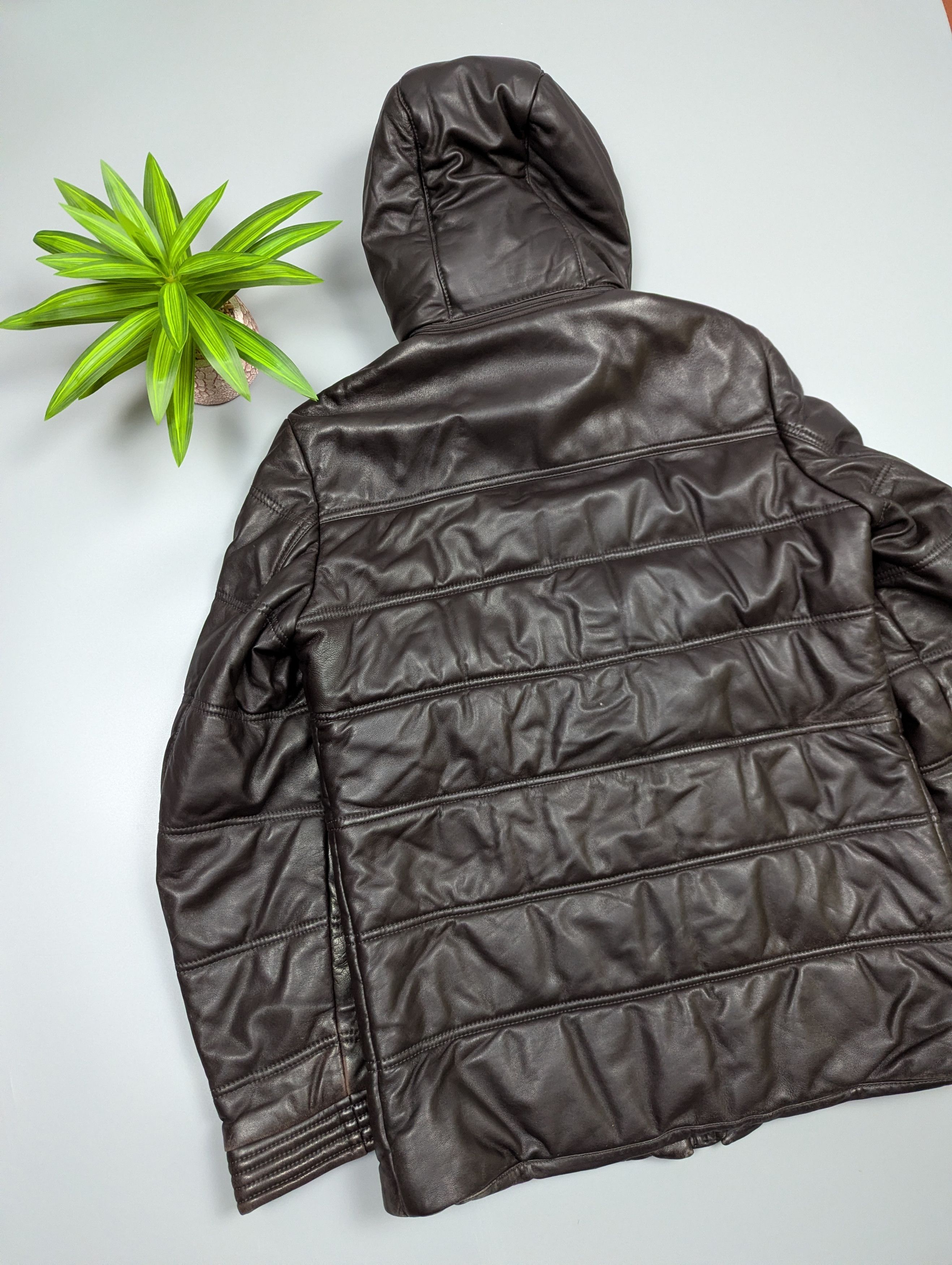 Hackett Hackett London Vintage Lambskin Leather Puffer Jacket Size M Size US M / EU 48-50 / 2 - 12 Thumbnail