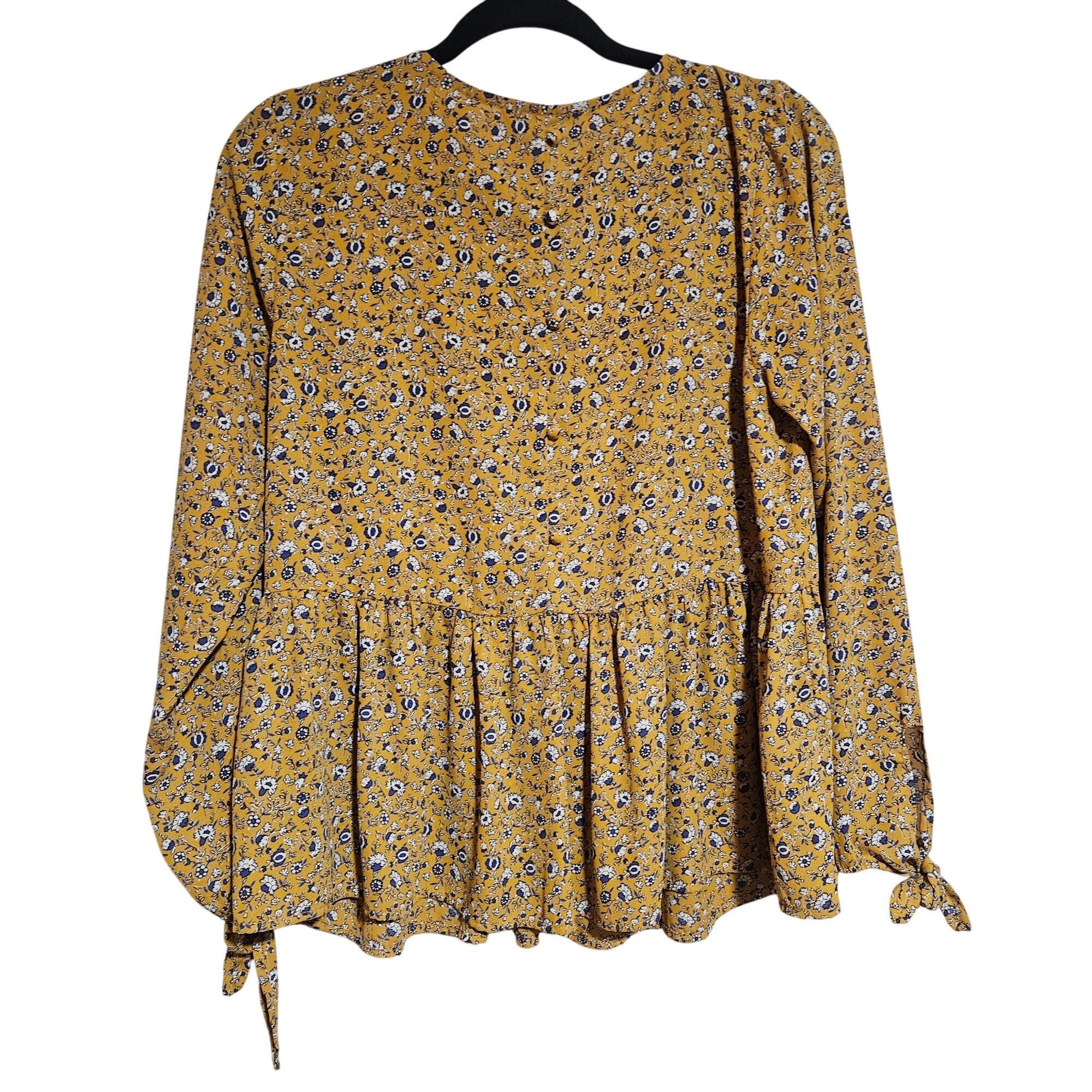 Anthropologie Anthropologie Braeve Yellow Peplum Blouse XS Cottagecore Gar Size XS / US 0-2 / IT 36-38 - 3 Thumbnail