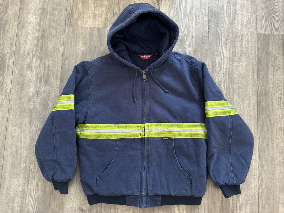 Supreme Supreme 'Reflective Stripe' Hooded Work Jacket | Grailed