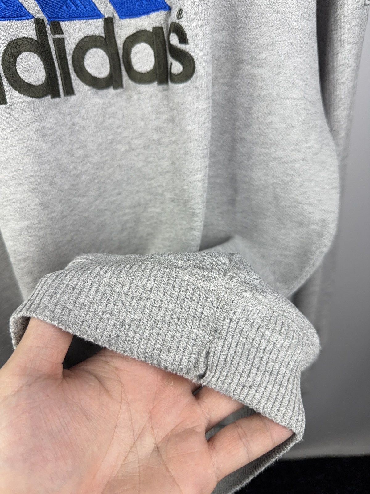 Adidas × Vintage Vintage Adidas Sweatshirt Gray Blue Logo Crewneck 90s Style Size US L / EU 52-54 / 3 - 7 Thumbnail