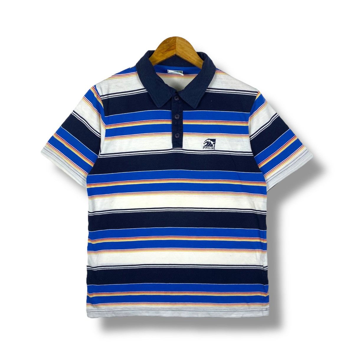 Vintage Vintage 00's PIPELINE Surf Striped Polo Shirt Large Size Size US L / EU 52-54 / 3 - 1 Thumbnail