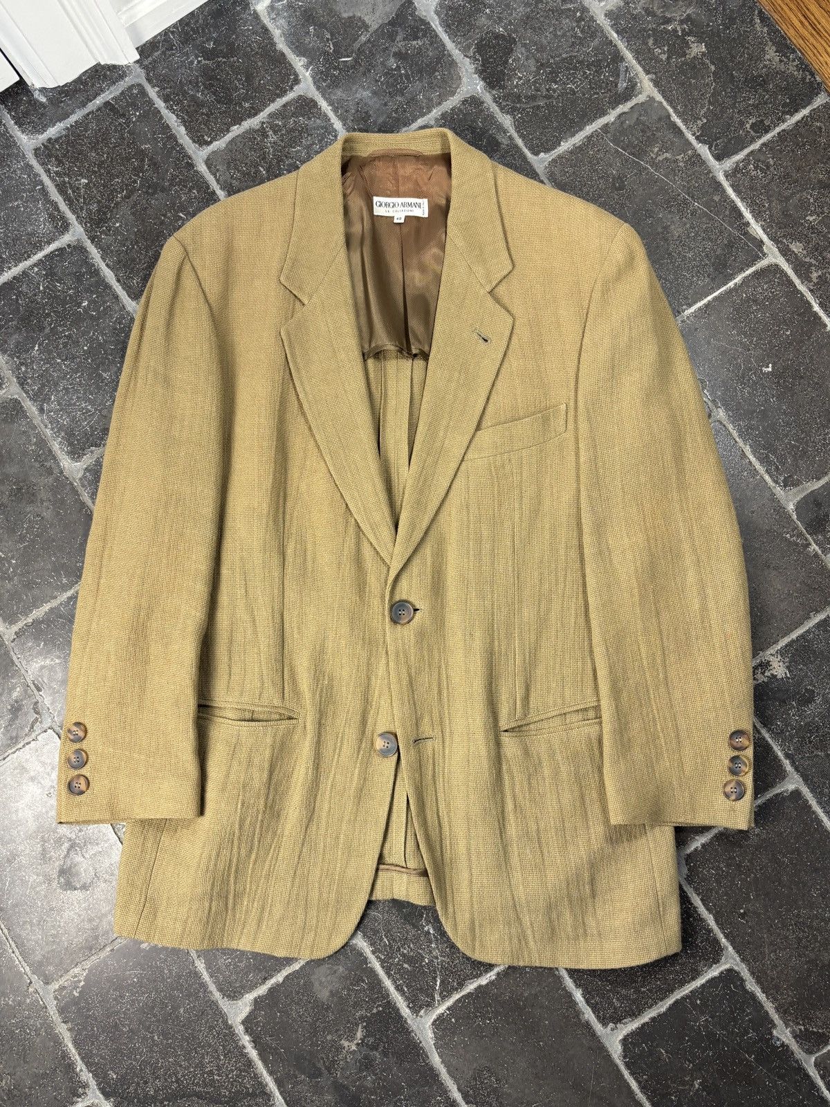90s Armani Collezioni　Pure Linen Jacket Giorgio Armani 90s Giorgio Armani Linen Jacket Vintage Le