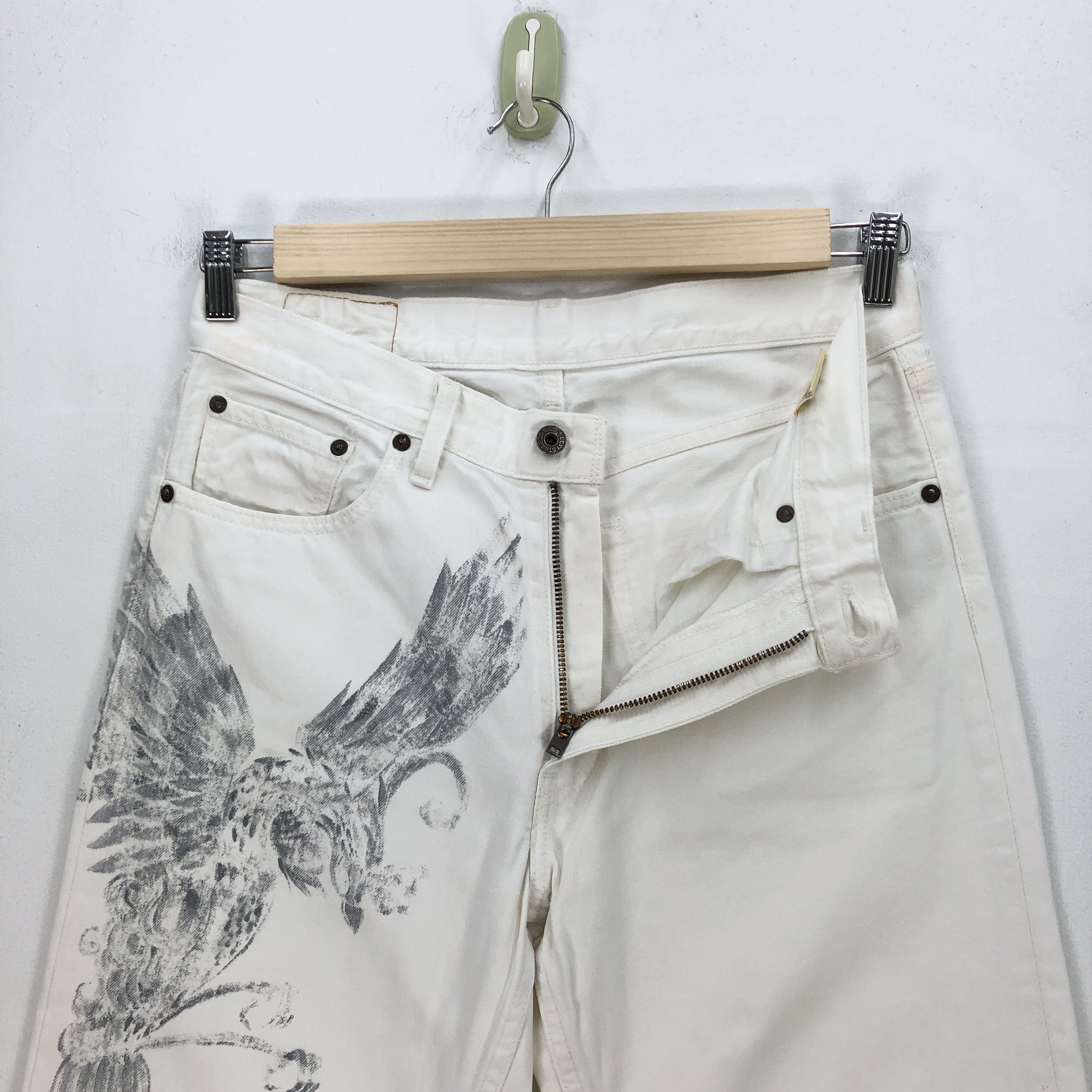 Levi's Rare Vintage Levis Jeans Printed Phoenix Levi's White Denim Size US 30 / EU 46 - 6 Thumbnail