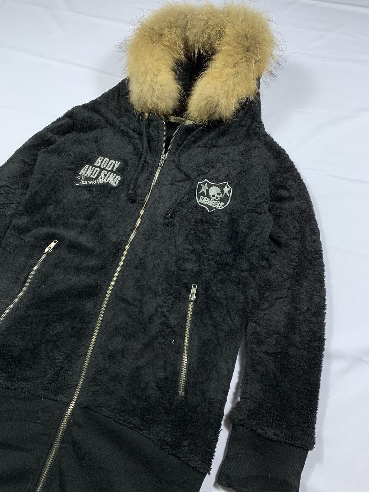 If Six Was Nine × Japanese Brand × Le Grande Bleu (L.G.B.) CRAZY FAUX FUR ZIPPER HOODIE SKULL LGB STYLE Size US M / EU 48-50 / 2 - 3 Thumbnail