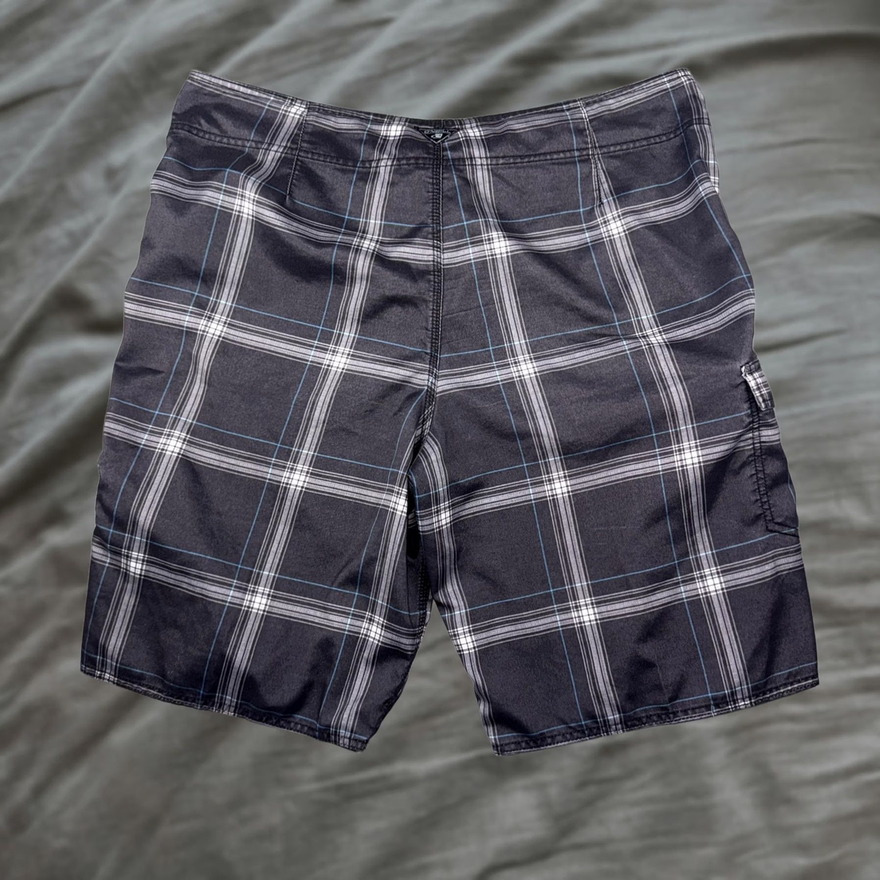 O'Neill O'Neill Board Shorts Mens 38 Gray Plaid Swim Trunks Cargo Pocket Surf Beach Mens Regular Fit) Size US 38 / EU 54 - 1 Thumbnail