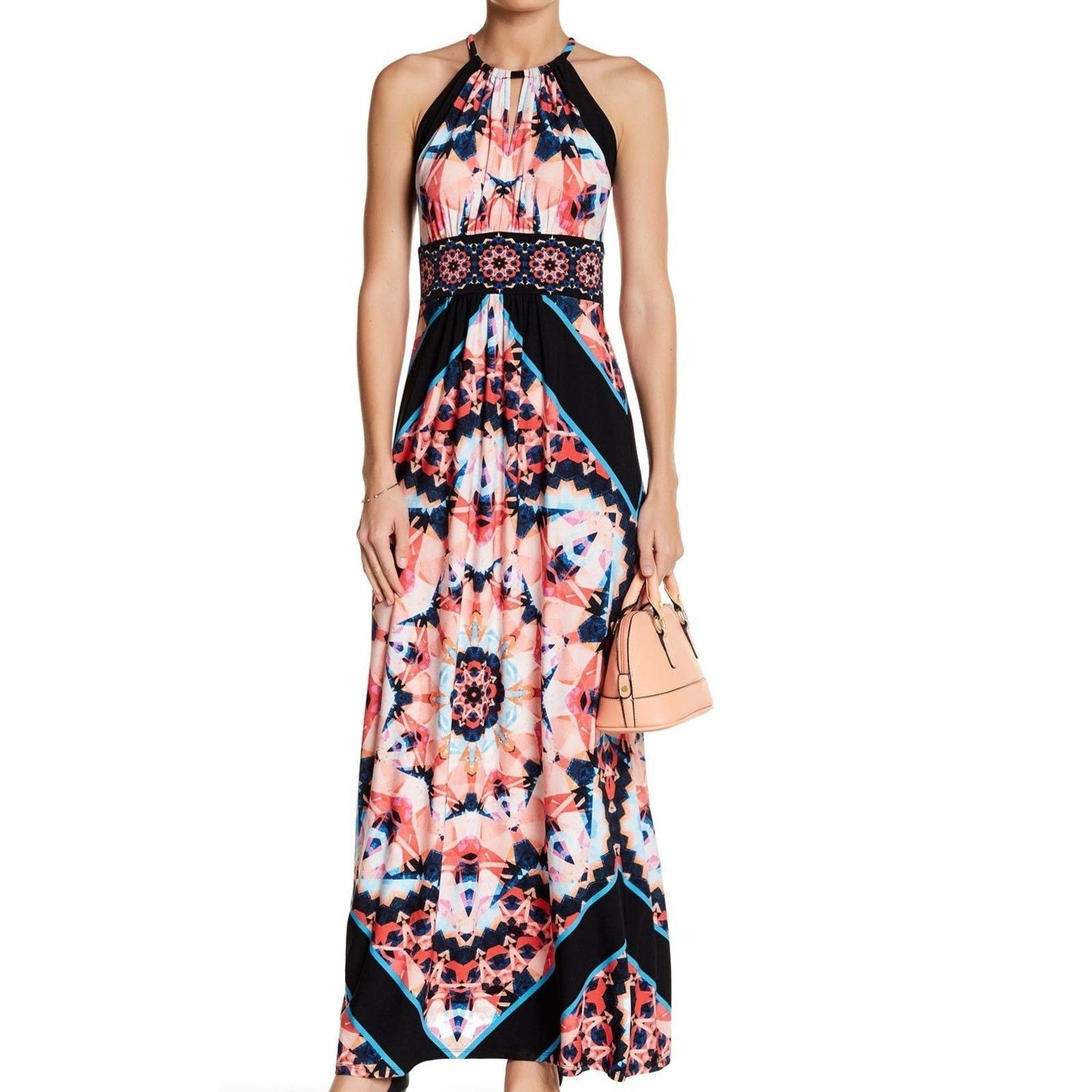 Other London Times Petite Techno Prism Print Maxi Dress $128 Size L / US 10 / IT 46 - 1 Thumbnail
