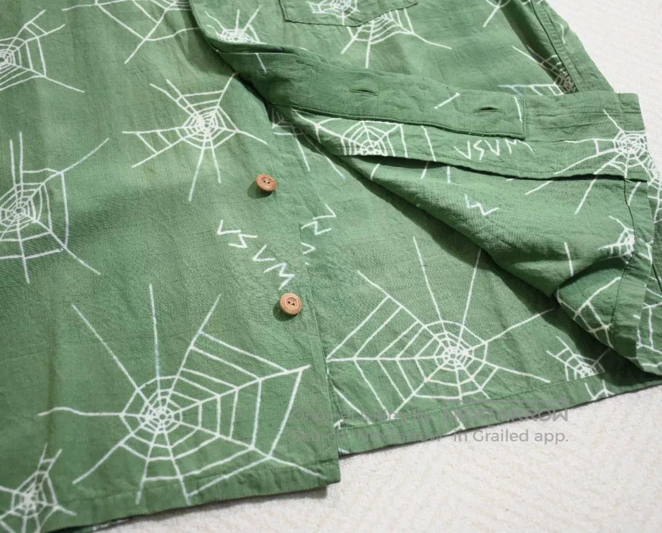 Visvim Visvim Free Edge Shirt Green Silk. Size US L / EU 52-54 / 3 - 5 Thumbnail