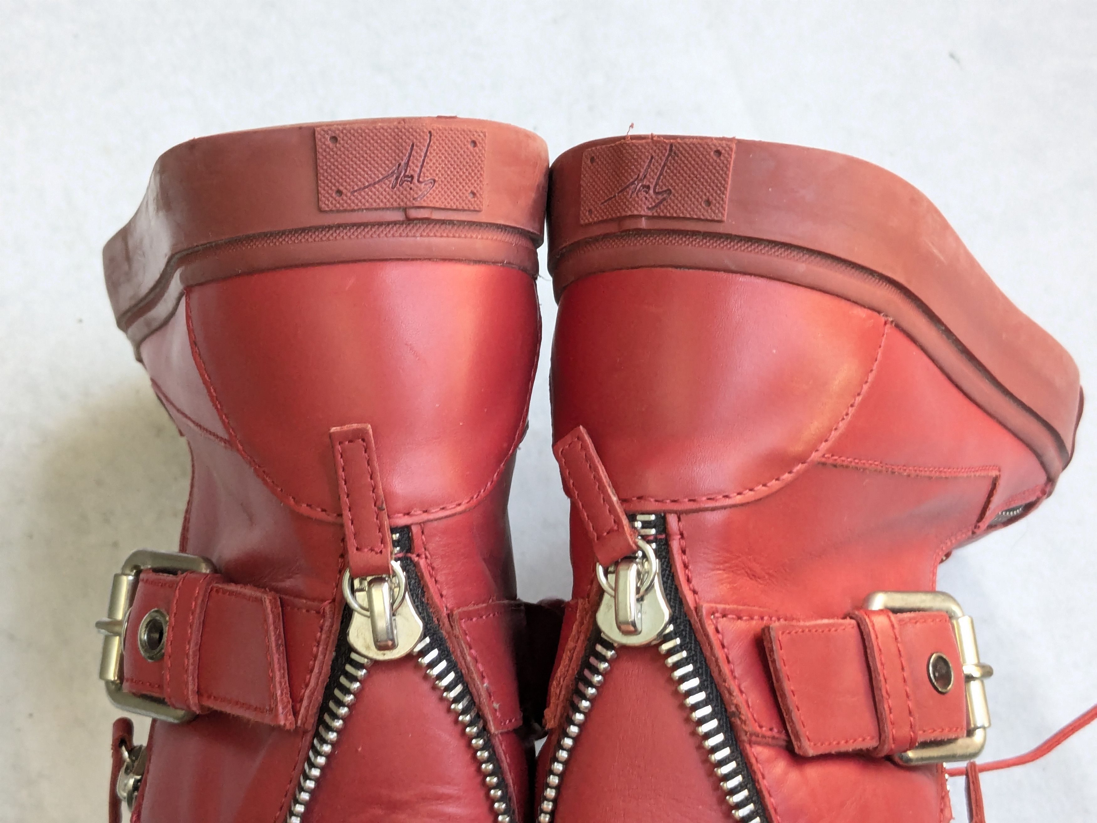 Giuseppe Zanotti Giuseppe Zanotti Chain Sneakers Red 10 43 High Tops Leather Size US 10 / EU 43 - 11 Thumbnail