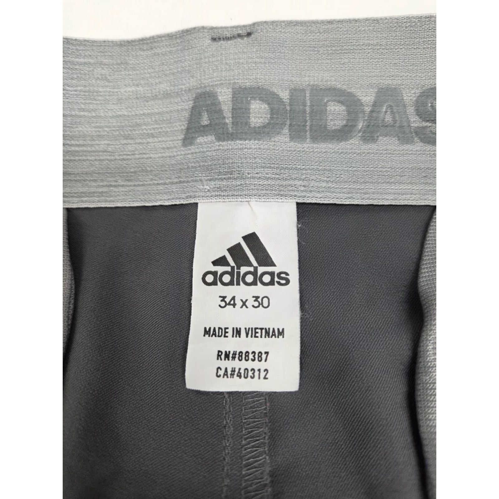 Adidas Adidas Mens Grey Golf Pants 34/30 Polyester Spandex Zip Flat Front Logo Pockets Straight Leg Regular Fit Modern Golf Casual Mens Size US 34 / EU 50 - 4 Thumbnail