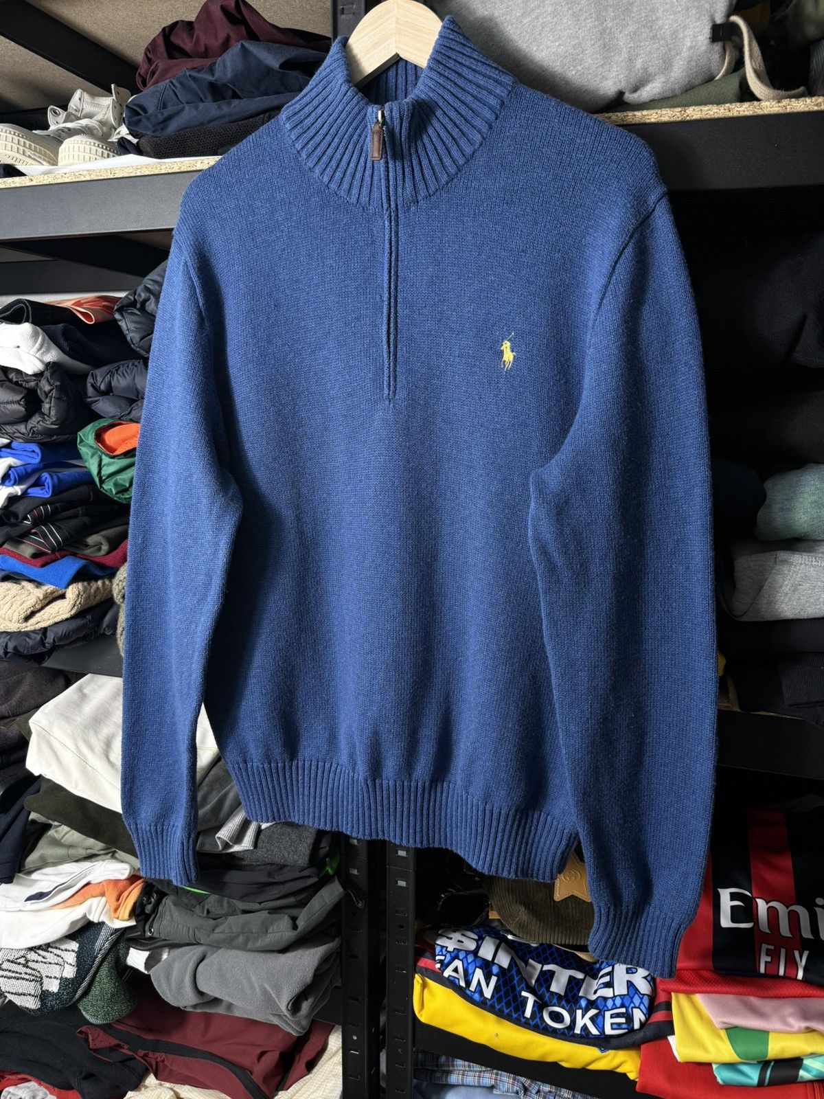 Polo Ralph Lauren Polo Ralph Lauren Quarter Zip Sweater Blue Cotton L Pullover Size US L / EU 52-54 / 3 - 3 Thumbnail