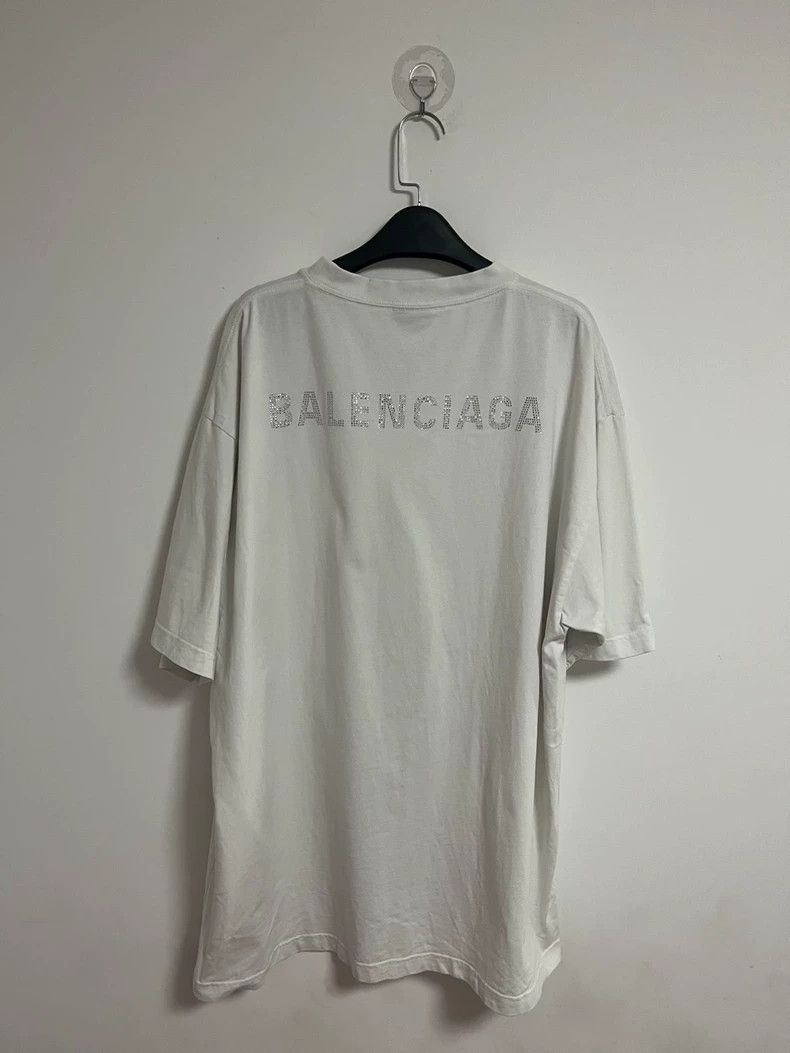 Balenciaga Balenciaga Letter logo rhinestone letter short sleeve T-sh Size US L / EU 52-54 / 3 - 2 Thumbnail