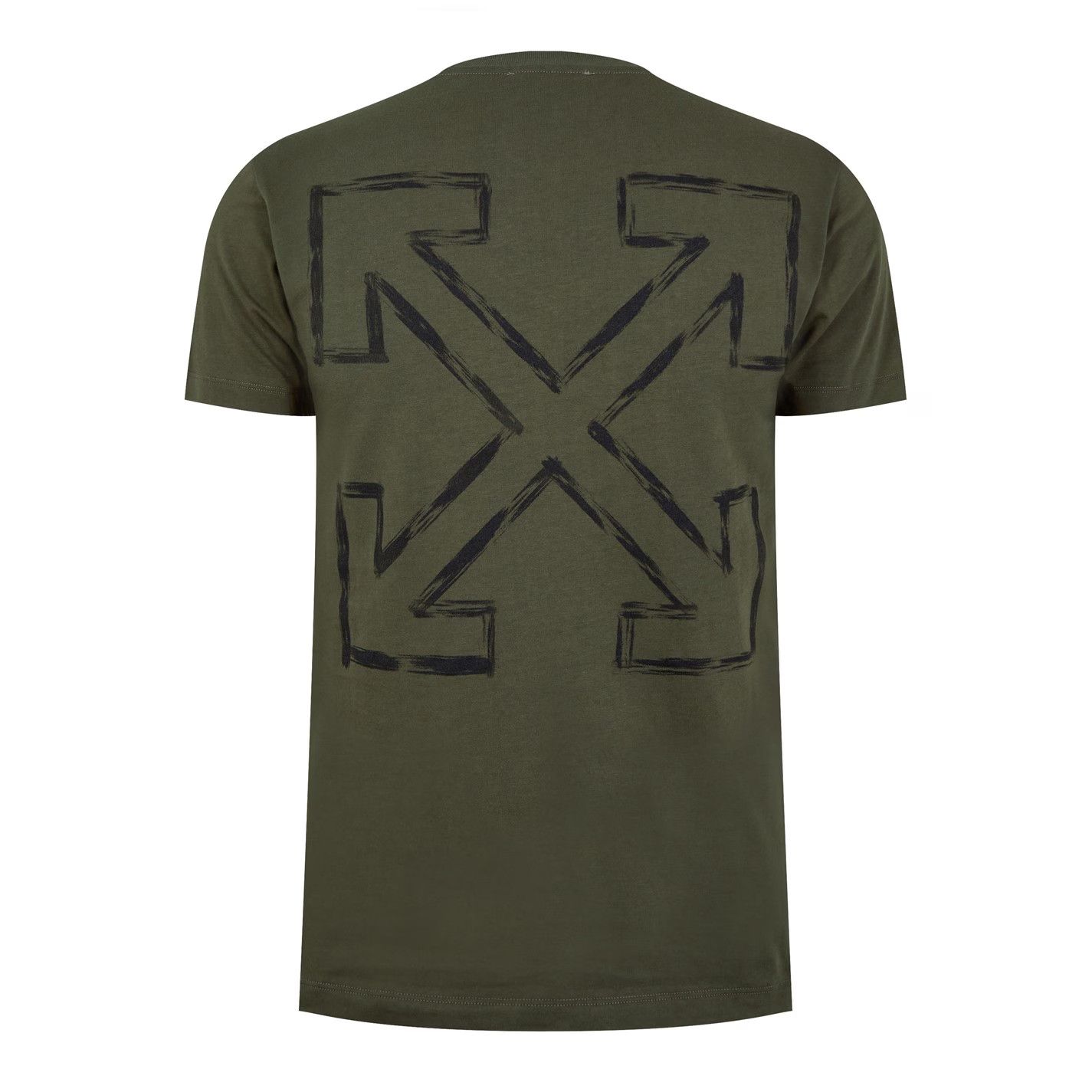 Off-White o1g2r1mq0226 Arrow Slim Short Sleeve T-Shirt In Khaki Size US XS / EU 42 / 0 - 2 Thumbnail