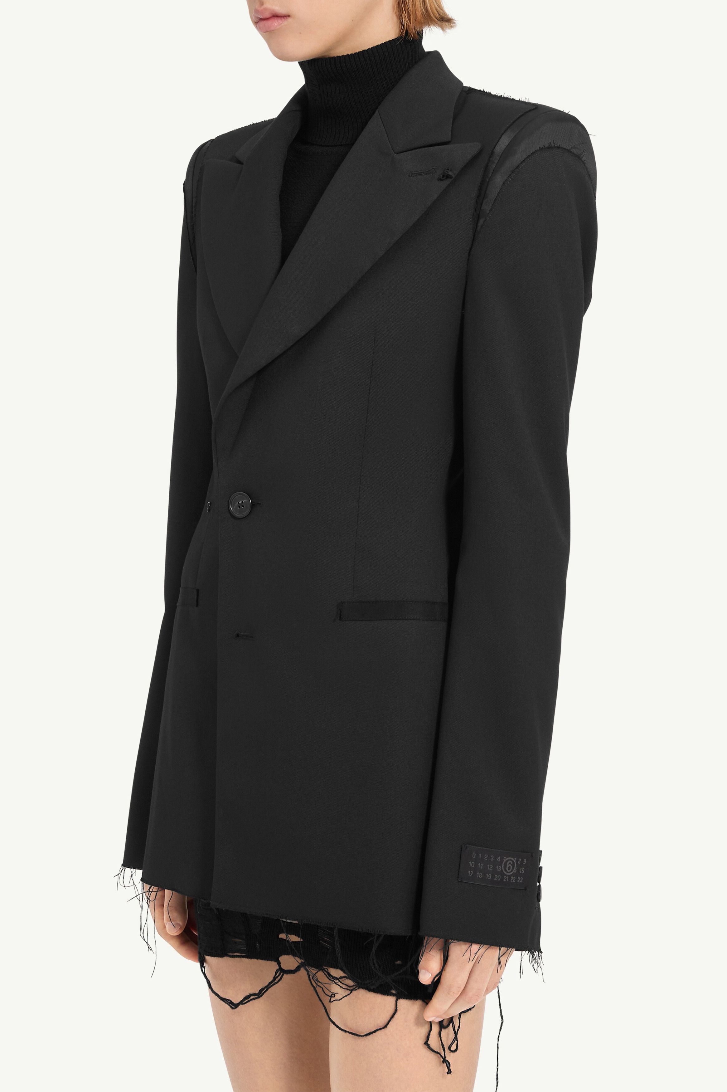 Maison Margiela oc11z0925 Raw Cut Off Centre Blazer in Black Size M / US 6-8 / IT 42-44 - 5 Thumbnail