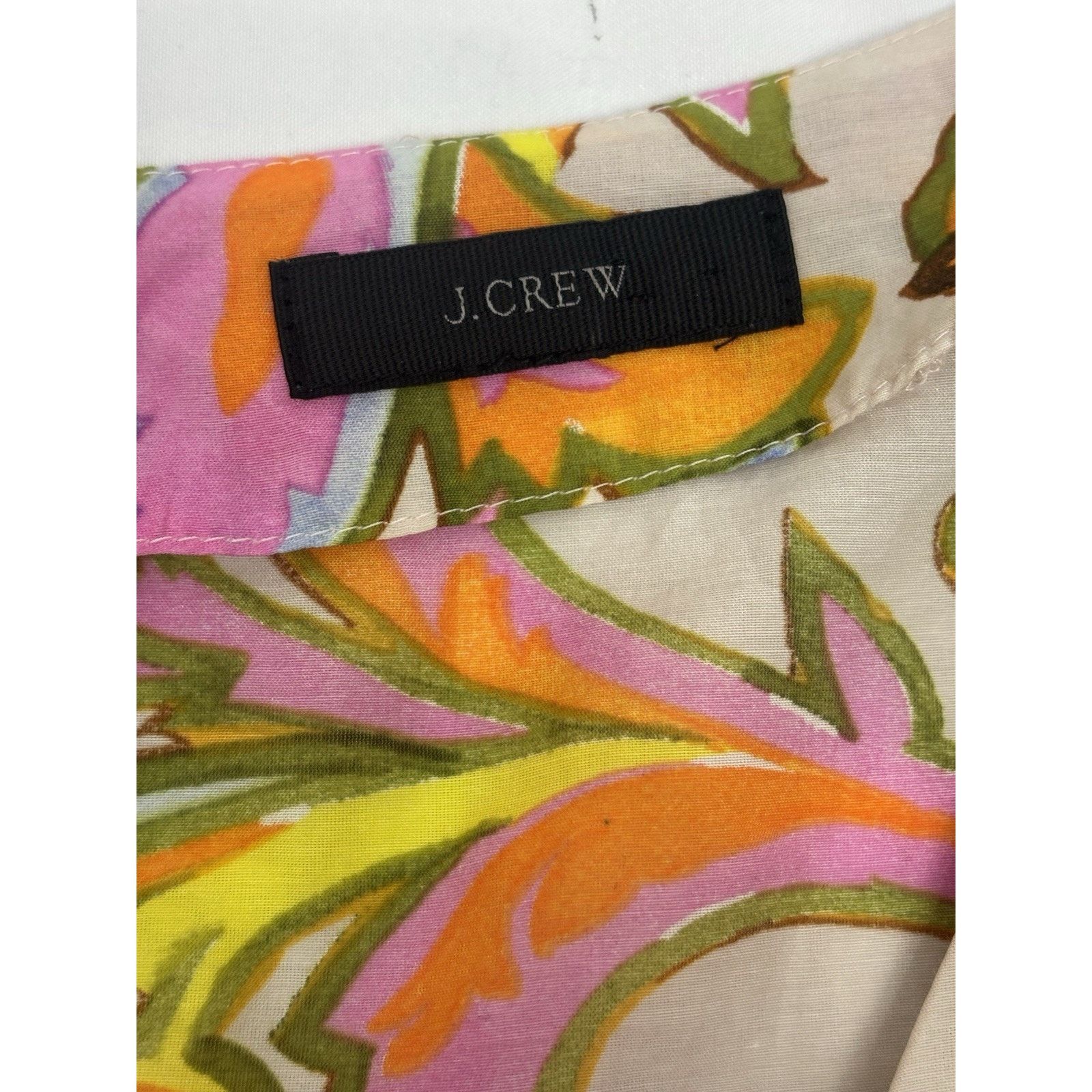 J.Crew J. Crew V Neck Floral Blouse Pink Orange Cotton Silk Size S Size S / US 4 / IT 40 - 8 Thumbnail