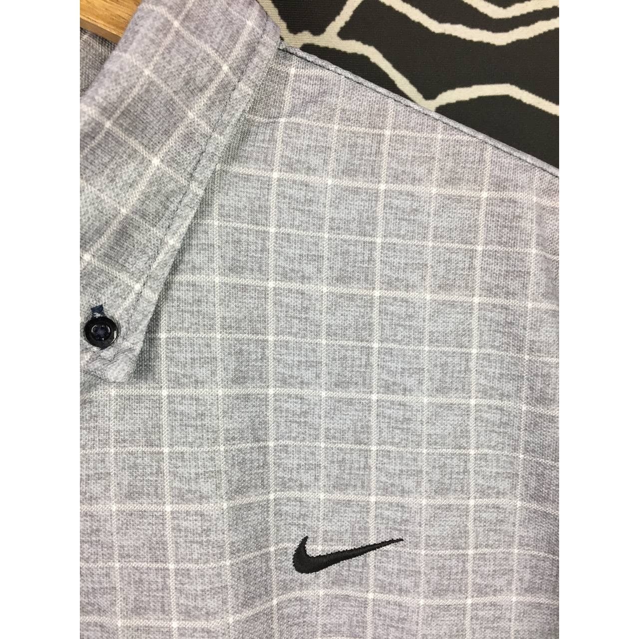 Nike × Vintage Nike Golf Swoosh Embroidered Logo Checkered Polo Tee Size US L / EU 52-54 / 3 - 4 Thumbnail