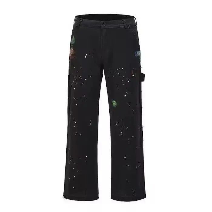 Japanese Brand Black Color Graffiti Cargo Flared Jeans Size US 32 / EU 48 - 5 Thumbnail