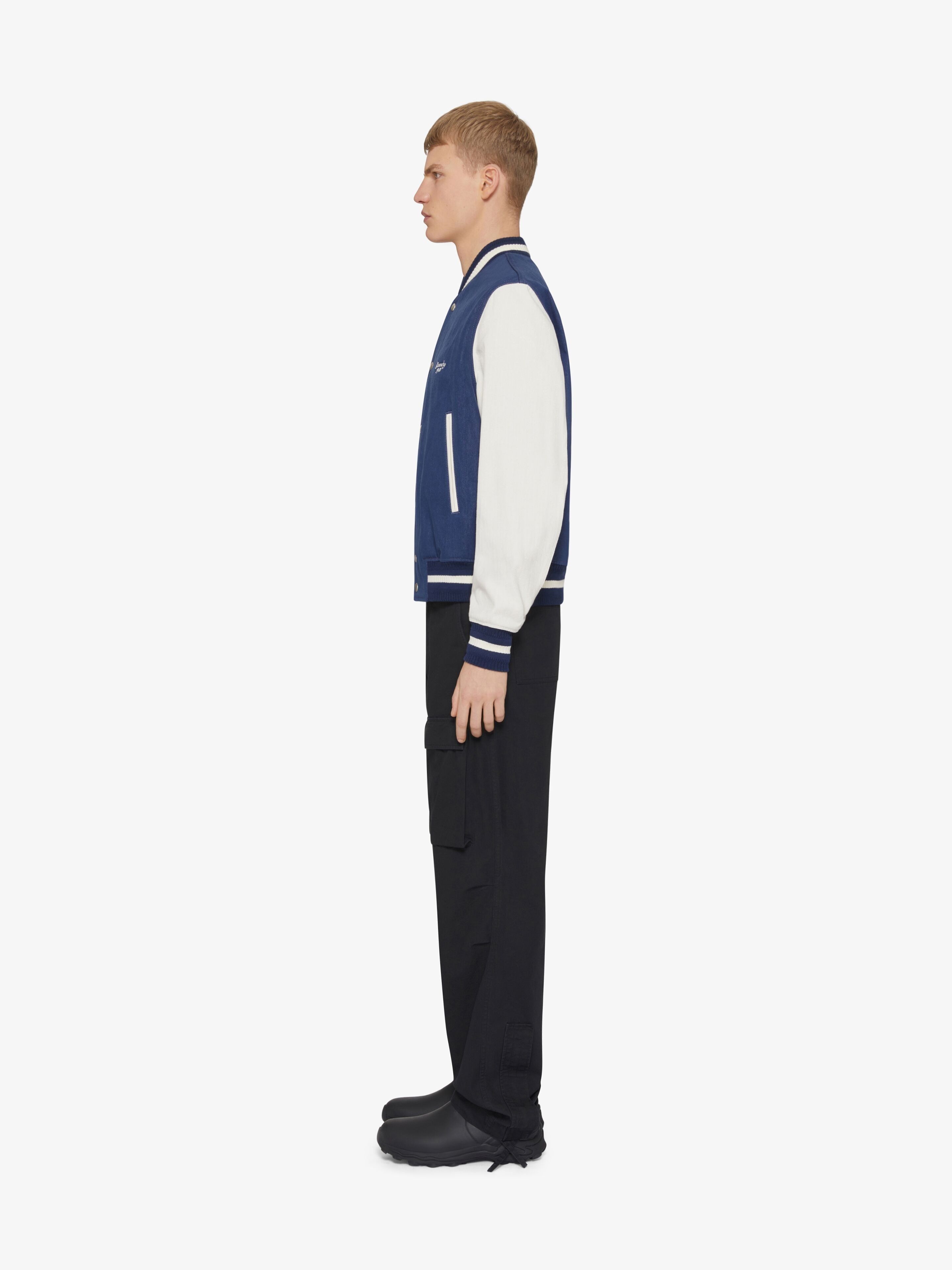 Givenchy o1srvl11e0725 Mix Material Varsity in Blue/White Size US M / EU 48-50 / 2 - 2 Thumbnail