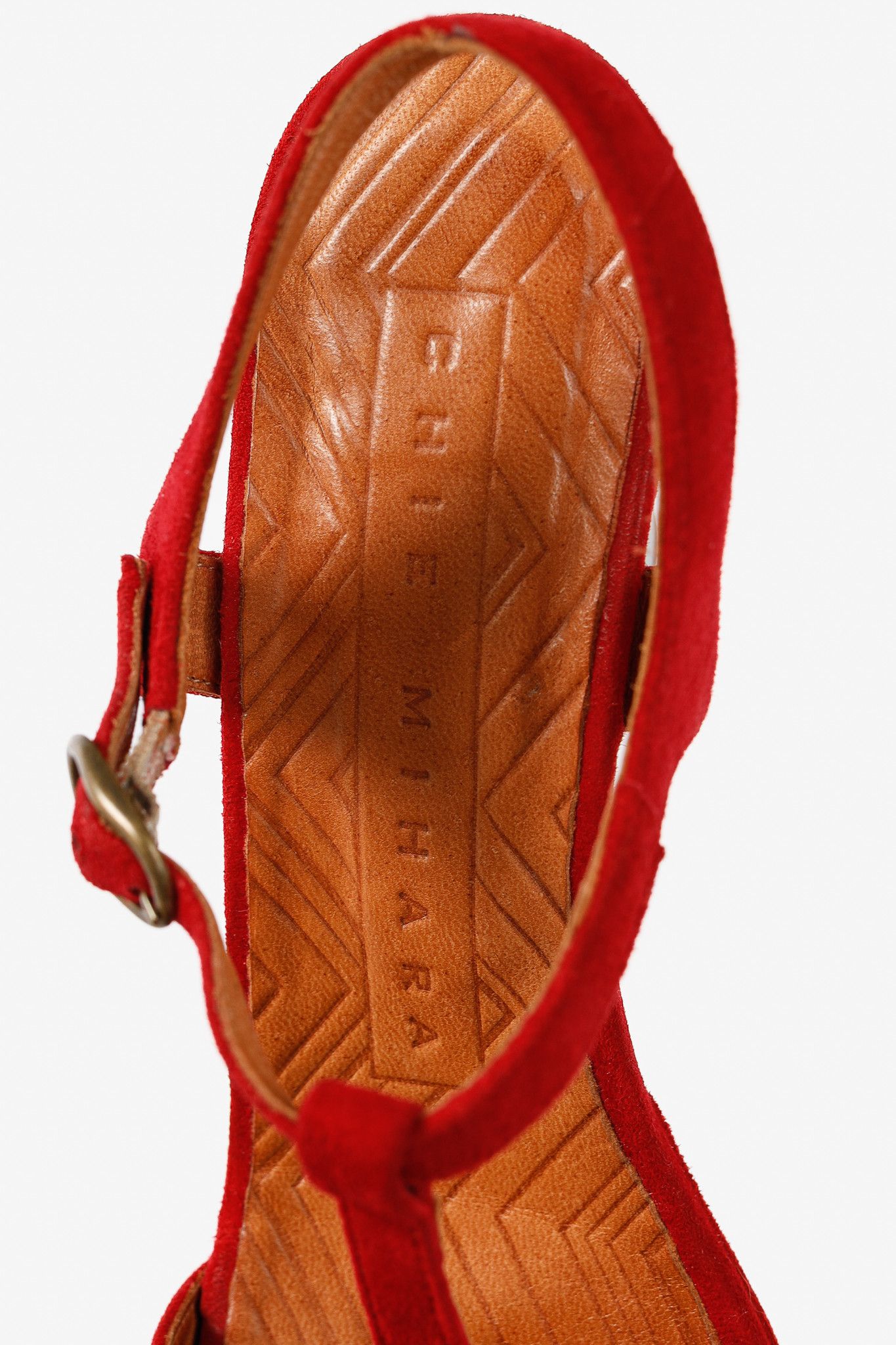 Designer Chie Mihara Xifon Rojo Suede Rosette Sandals Size US 6.5 / IT 36.5 - 10 Thumbnail
