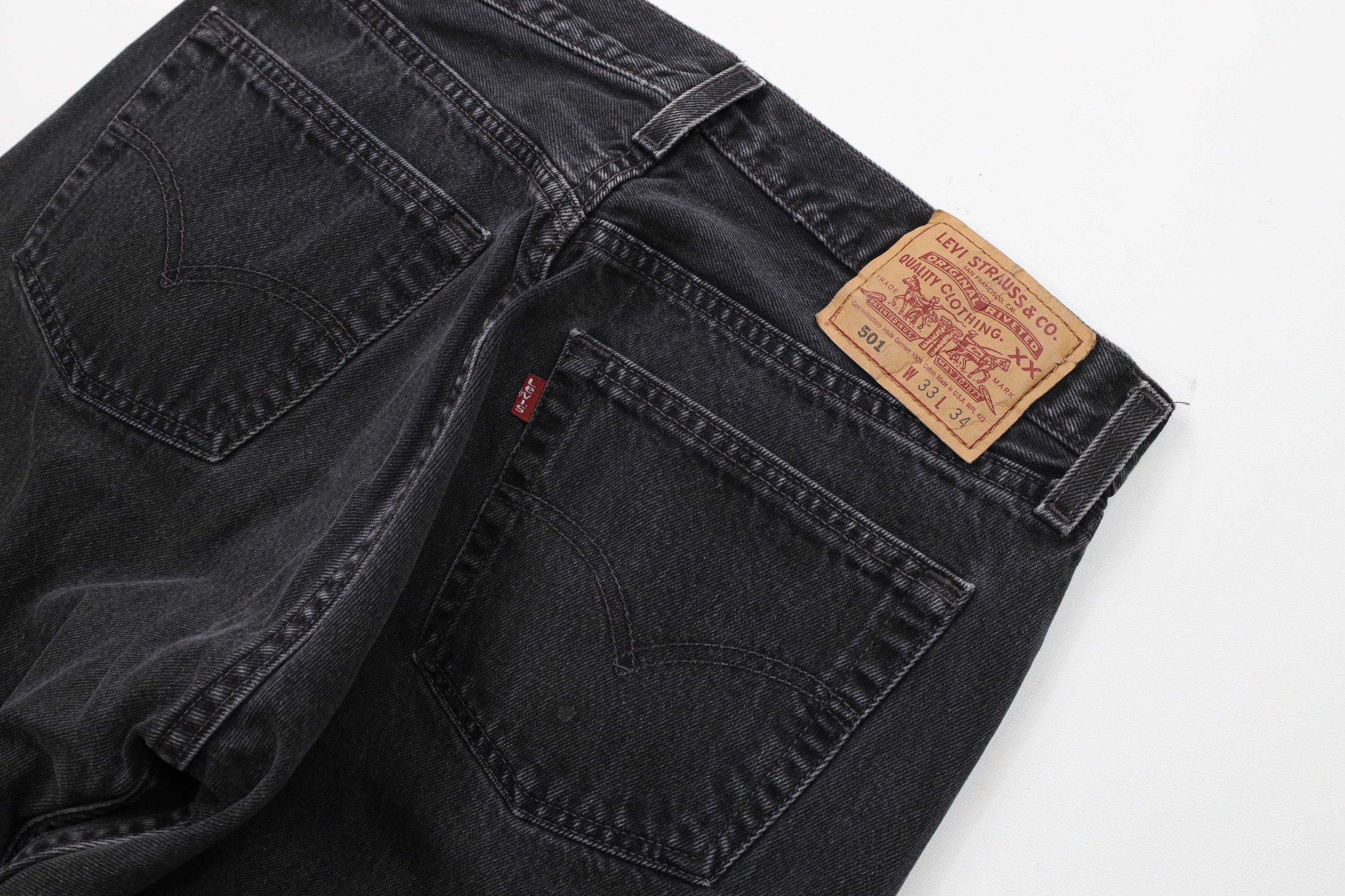 Levi's × Vintage Vintage 90s Levis 501xx Fit Button Fly Jeans Black USA Size US 32 / EU 48 - 14 Thumbnail