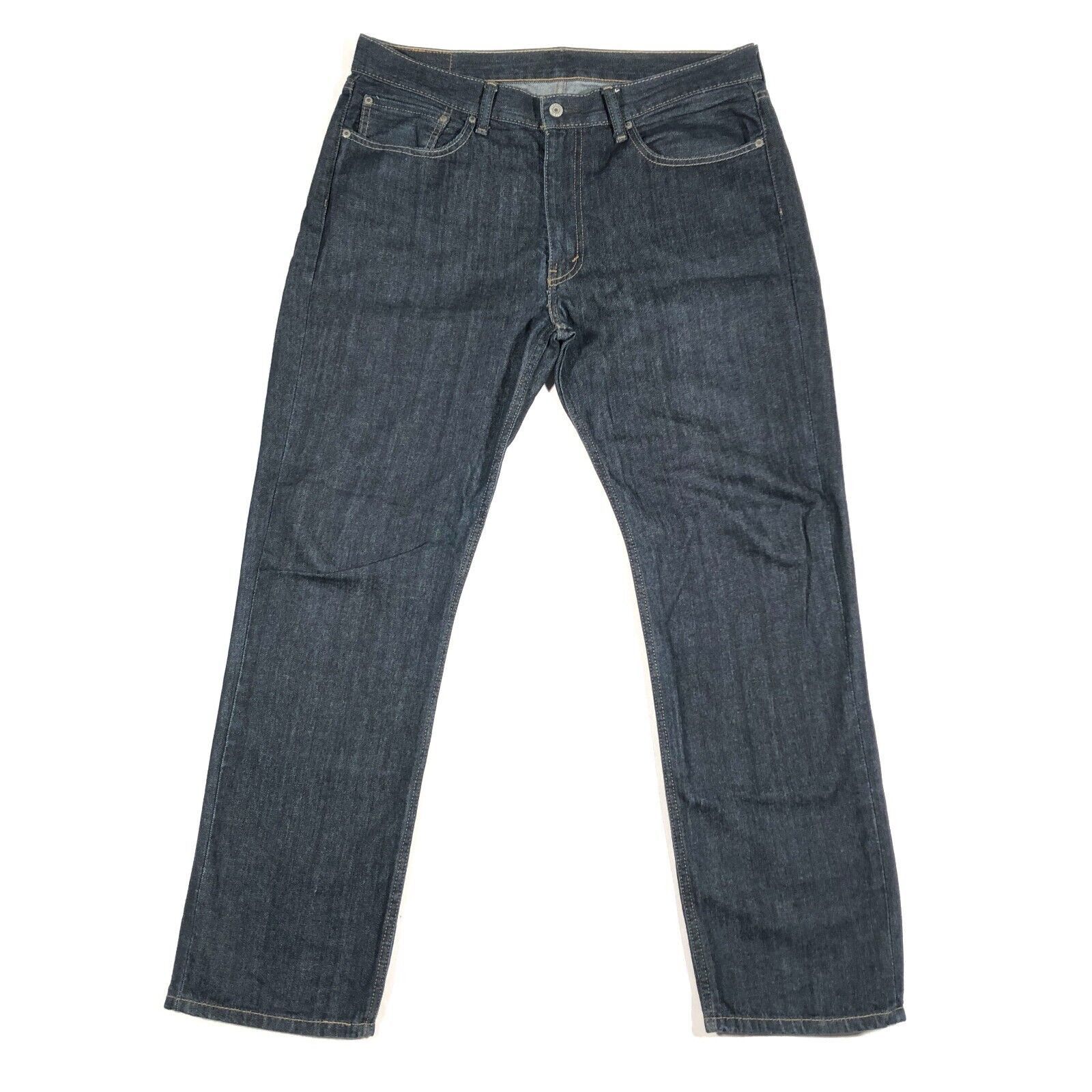 Levi's 514 Dark Wash Jeans Pant size 36x32 Blue Straight B6