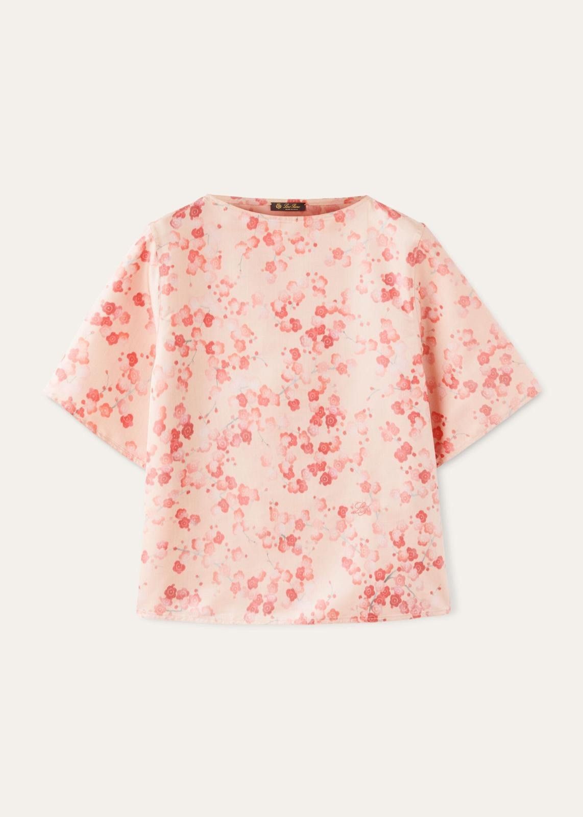Loro Piana o1srvl11e0725 FAO0489 Mara Silk T-Shirt in Pink Size M / US 6-8 / IT 42-44 - 1 Thumbnail
