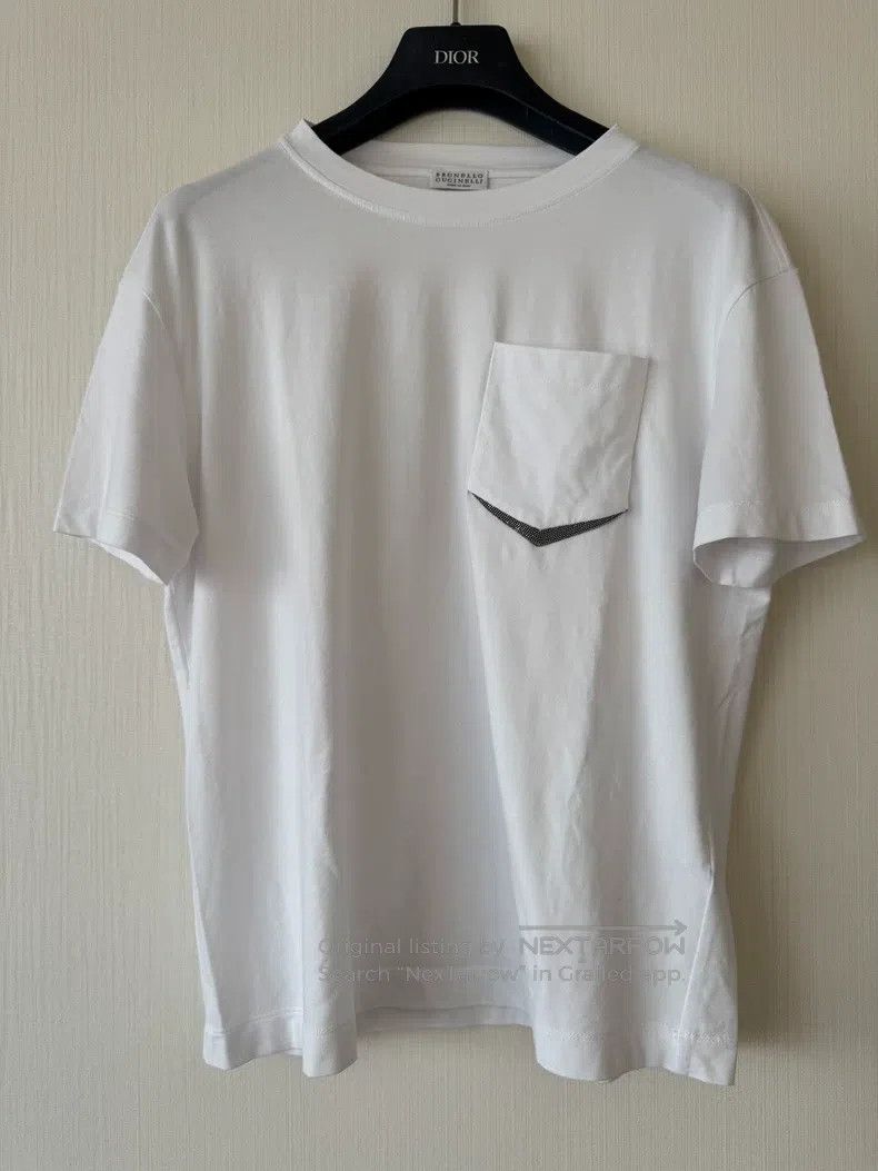 Brunello Cucinelli Brunello Cucinelli White Short Sleeve with Small Pockets a Size S / US 4 / IT 40 - 1 Thumbnail