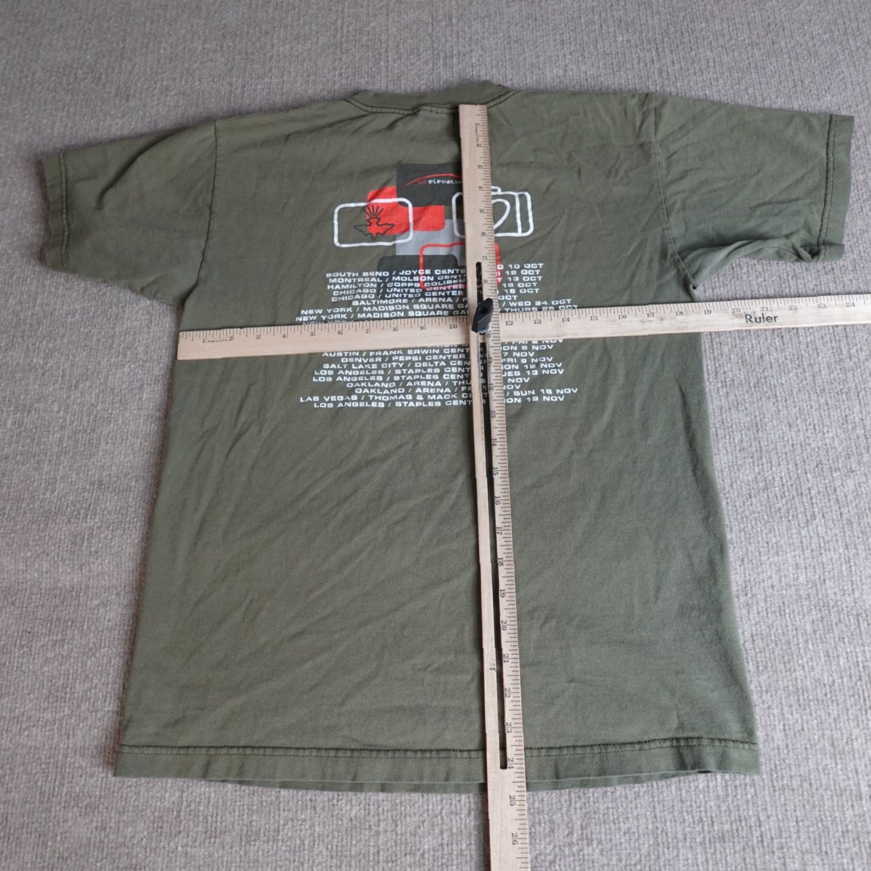 Murano VINTAGE U2 Shirt Small Green Olive Double Sided Tour Elevation 2001 Size US S / EU 44-46 / 1 - 5 Thumbnail