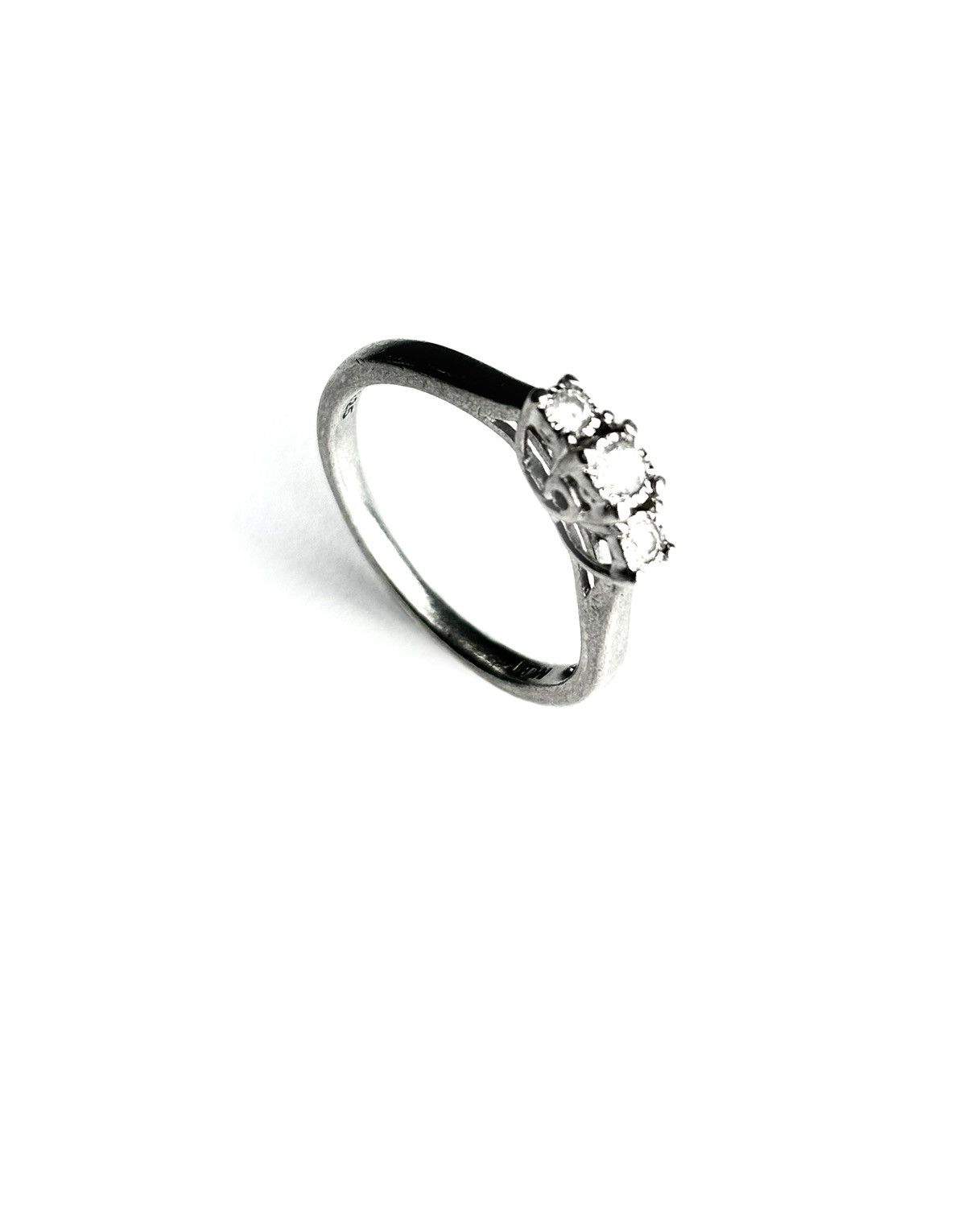 Sterling Silver Elegant JTW .925 Sterling Silver Ring with 3 Diamonds Size ONE SIZE - 1 Thumbnail