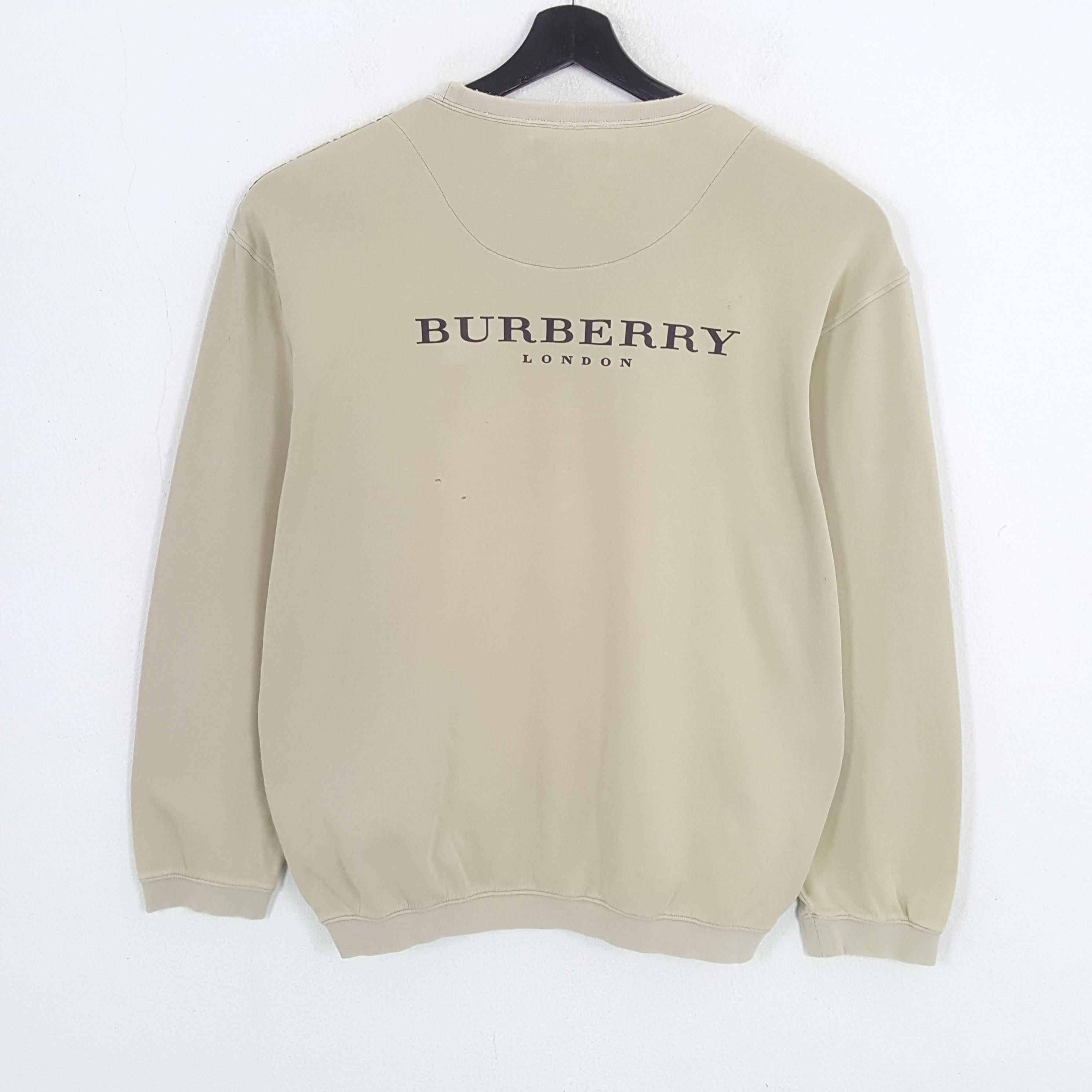 Burberry × Vintage BURBERRY LONDON Nova Check Custom Art Distressed Sweatshirt Size US L / EU 52-54 / 3 - 1 Thumbnail