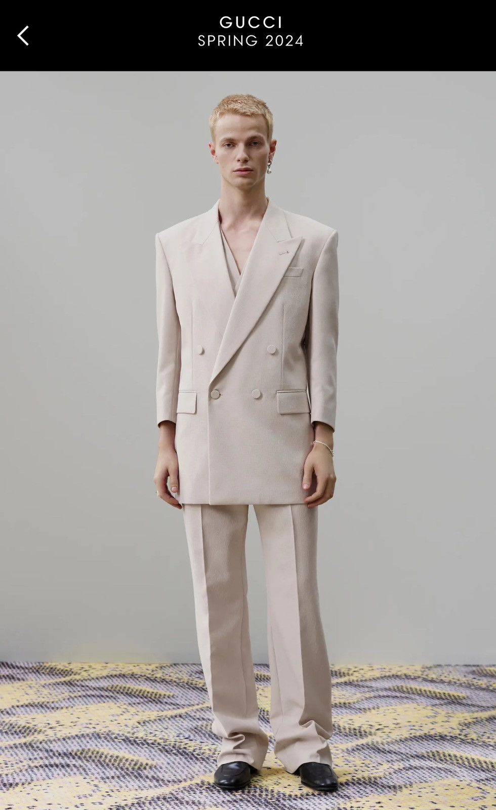 Gucci Authentic Gucci Men's Ivory Double-Breasted Blazer Suit Size US XS / EU 42 / 0 - 2 Thumbnail