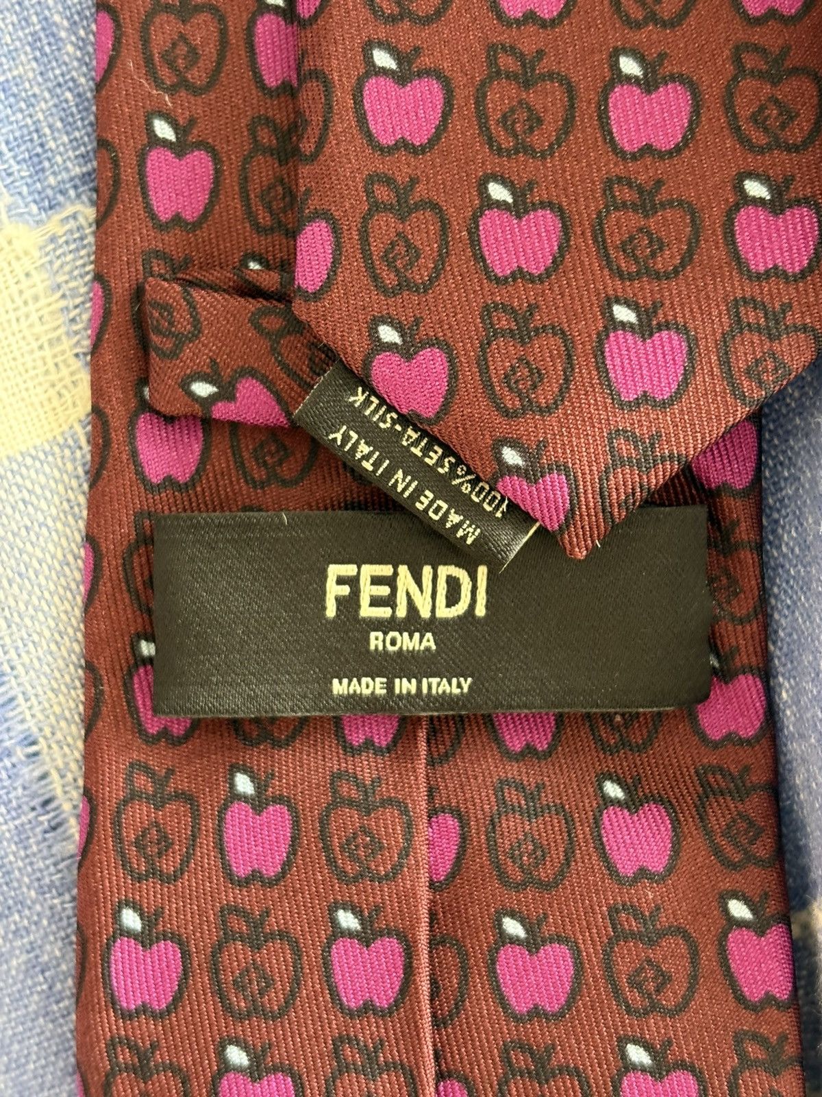Fendi Silk FF Apple Print Tie Size ONE SIZE - 3 Thumbnail