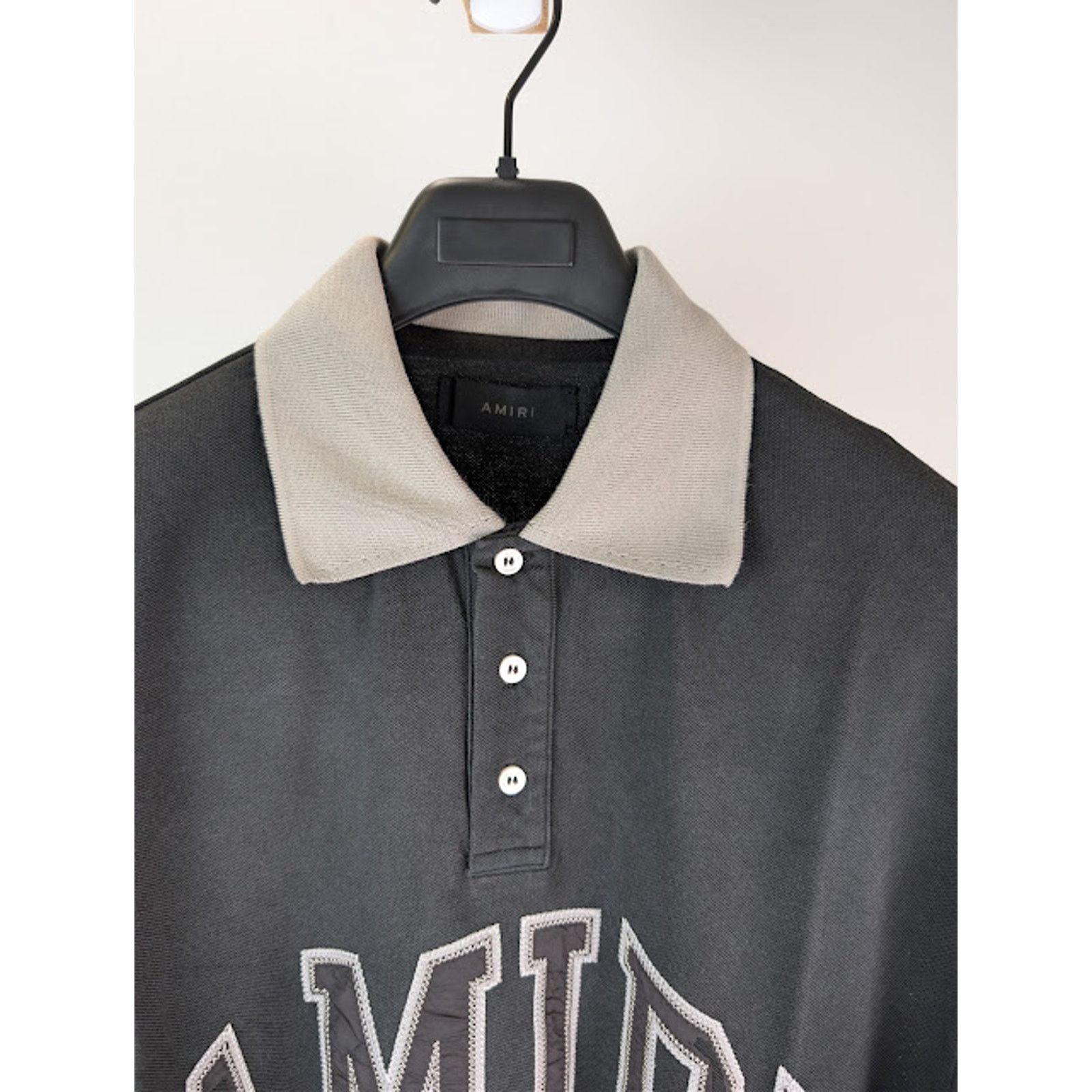 Amiri o1rshd1 Vintage Oversized Short-Sleeved Polo Shirt in Black Size US XL / EU 56 / 4 - 7 Thumbnail