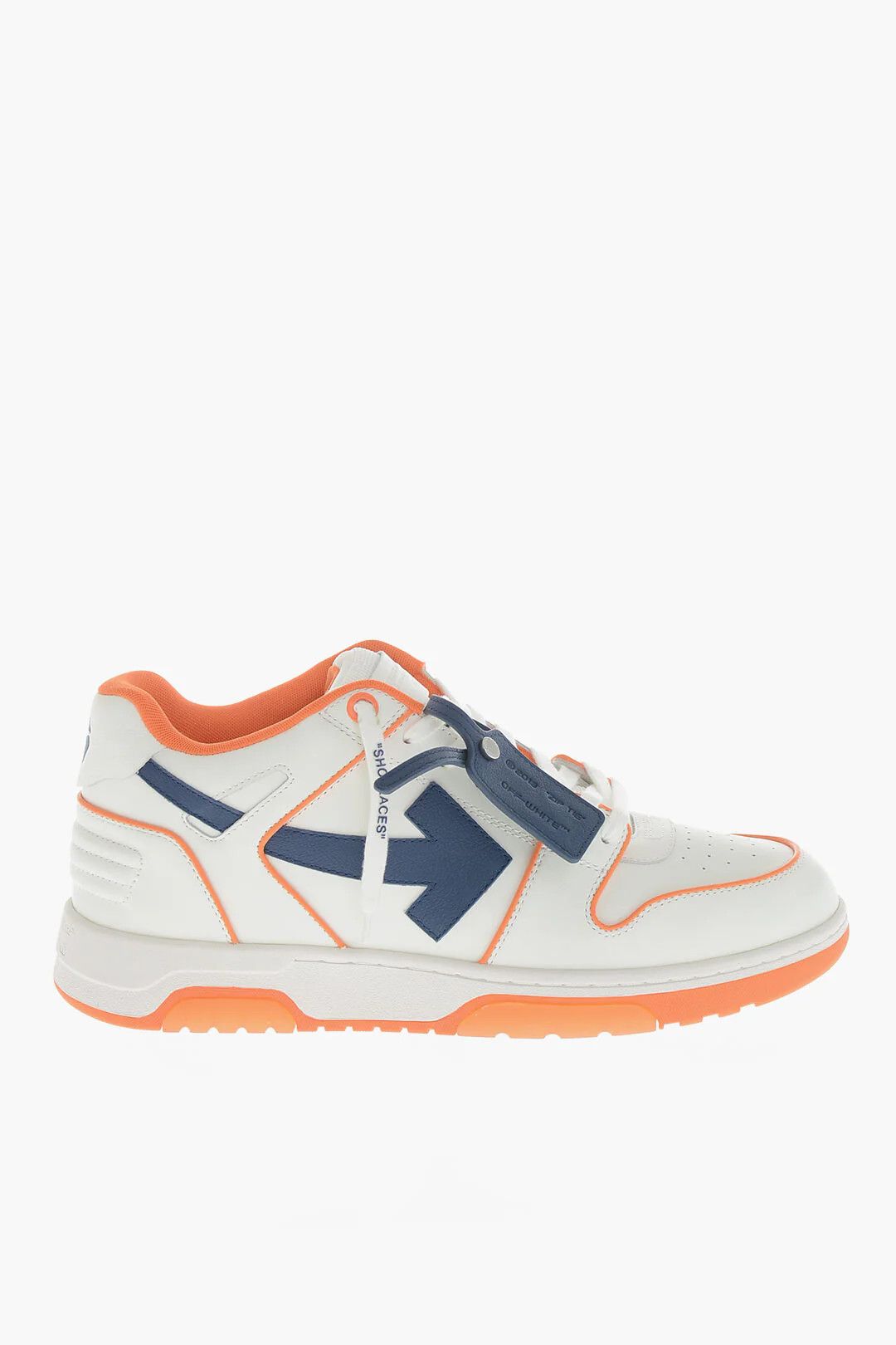 Off-White og1mm0426 Leather Low-Top Sneakers in Orange & White Size US 14 / EU 47 - 1 Thumbnail