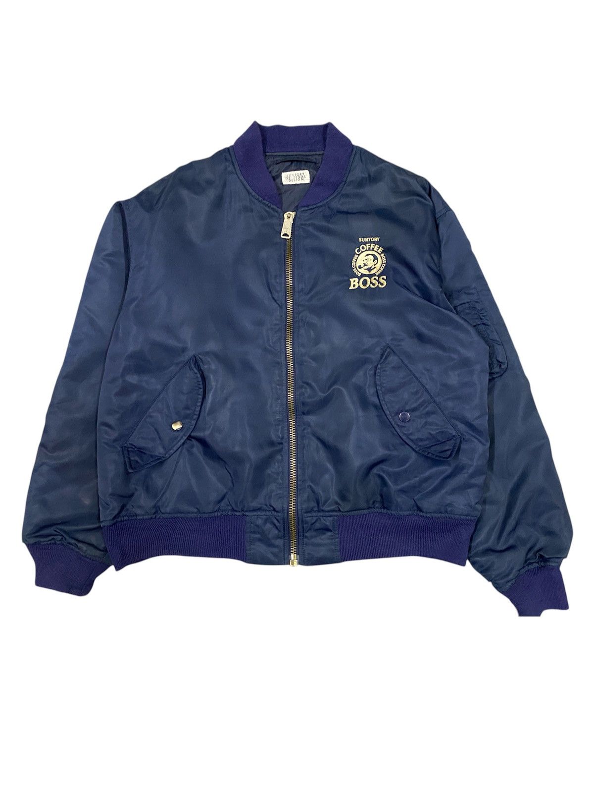 Japanese Brand Vtg Coffe Boss MA 1 Bomber Jacket Size US L / EU 52-54 / 3 - 2 Thumbnail