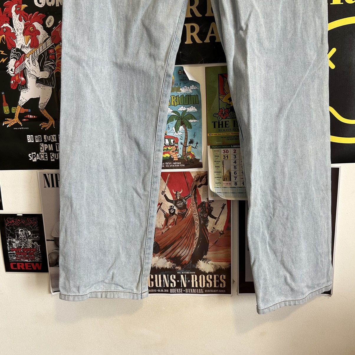 Japanese Brand Vintage Lucky Strike Blue Wash Distressed Denim Size US 30 / EU 46 - 8 Thumbnail