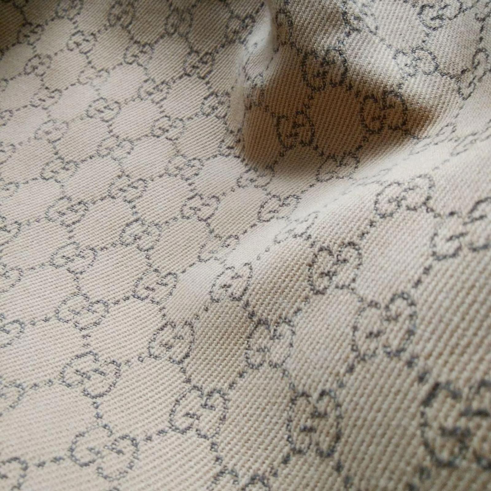 Gucci Gucci - Beige Monogram Canvas Tote Bag with Black Leather Tr Size ONE SIZE - 7 Thumbnail
