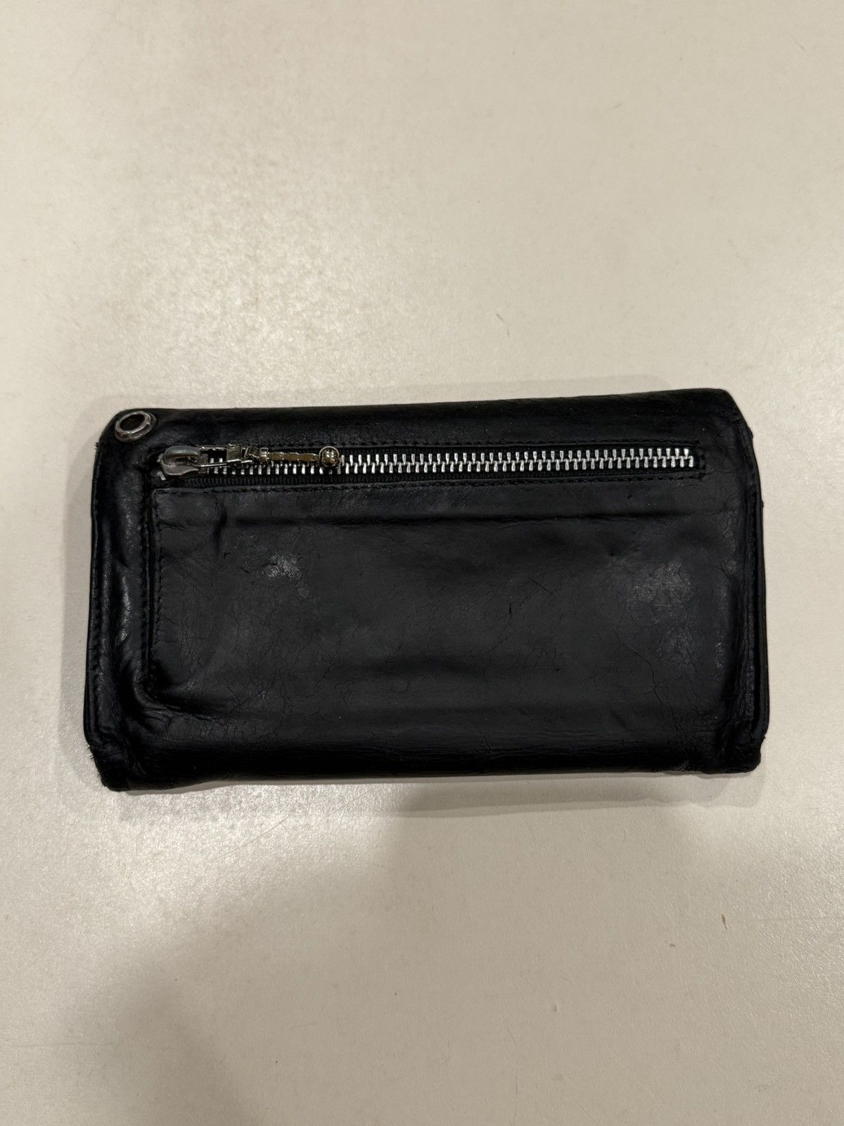 Chrome Hearts Chrome Hearts Black Leather Wave Wallet Silver Cross Balls Size ONE SIZE - 2 Thumbnail