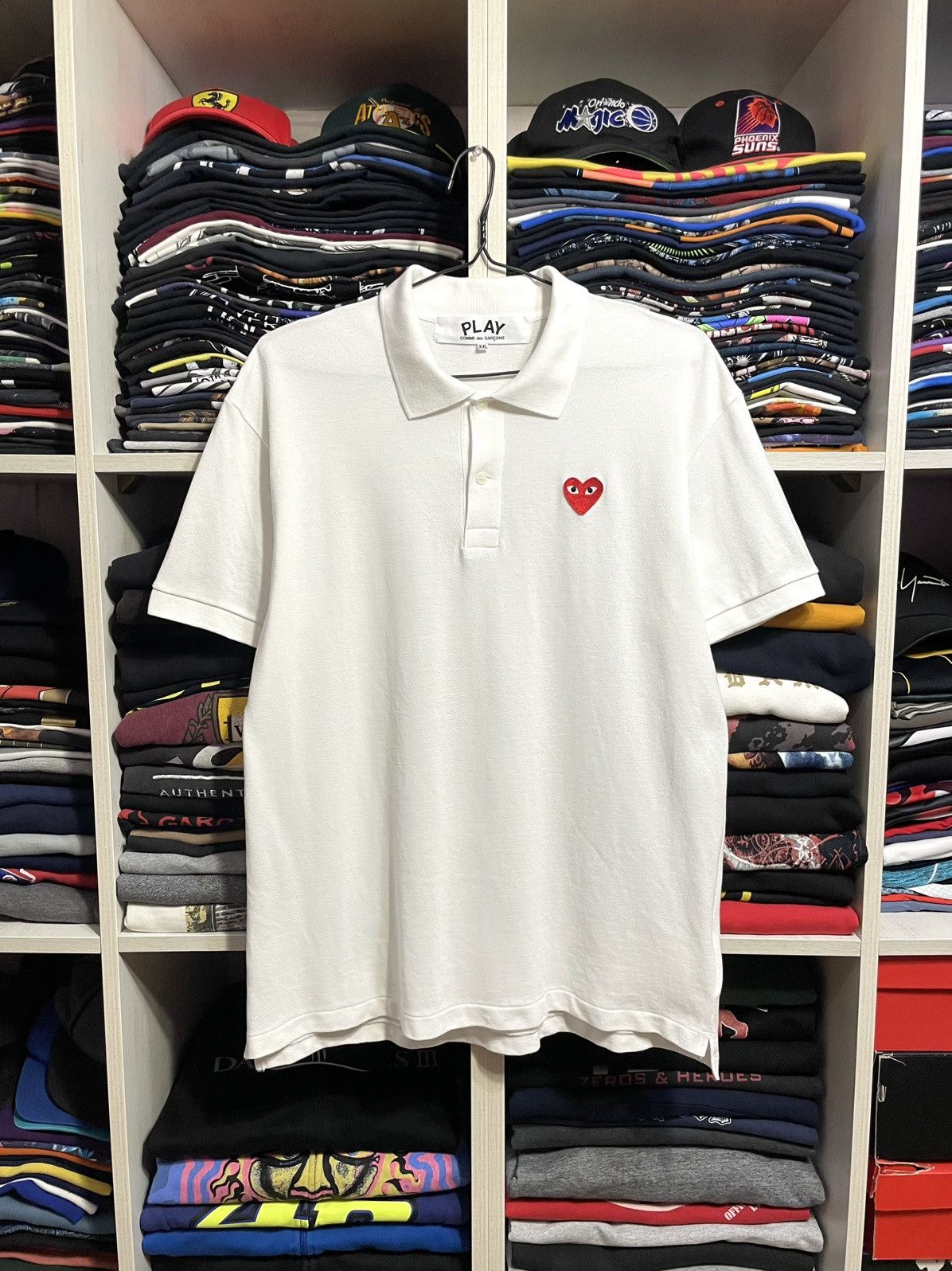 Comme Des Garcons Play CDG Heart Logo Polo T Shirt