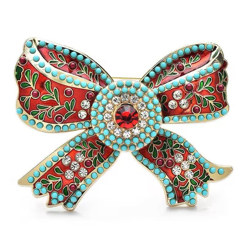 Jewelry Vintage Big Enamel Bowknot Brooches Size ONE SIZE - 3 Thumbnail