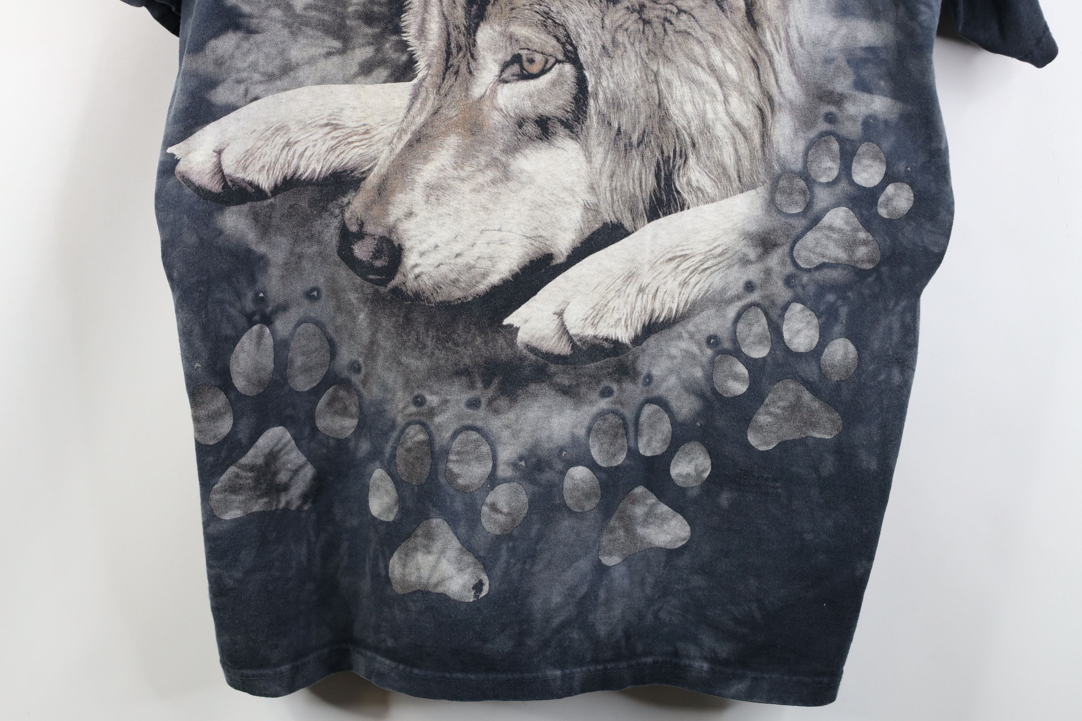 Vintage Vintage Y2K Streetwear Wash Wolf Short Sleeve T-Shirt Gray Size US L / EU 52-54 / 3 - 3 Thumbnail