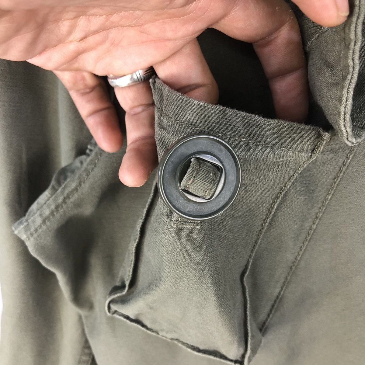 Japanese Brand Vintage Back Number Army Utility Slant Pocket Jacket Size US S / EU 44-46 / 1 - 6 Thumbnail