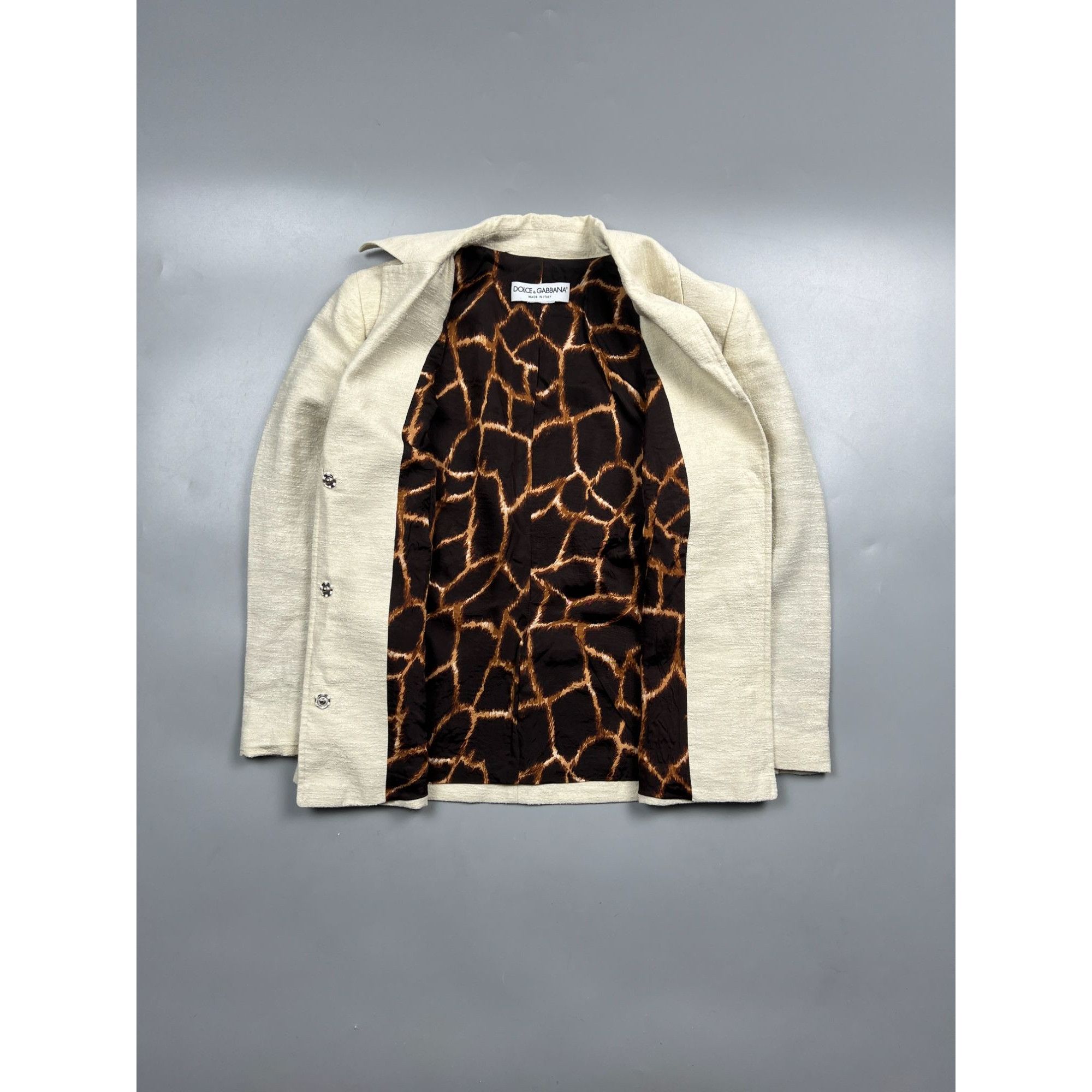 Dolce & Gabbana Dolce & Gabbana Cream White Short Tweed Blazer (Y0760) Size M / US 6-8 / IT 42-44 - 6 Thumbnail